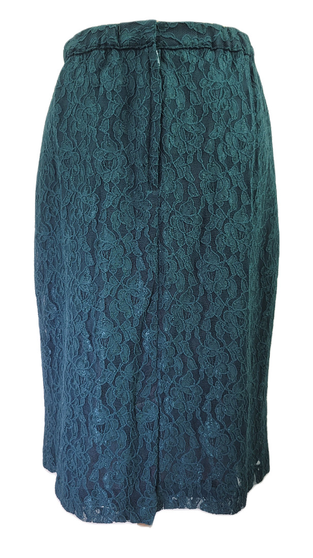 NWT Vintage Cachet by Bari Protas Green lace women’s Skirt Top Jacket Set 11/12