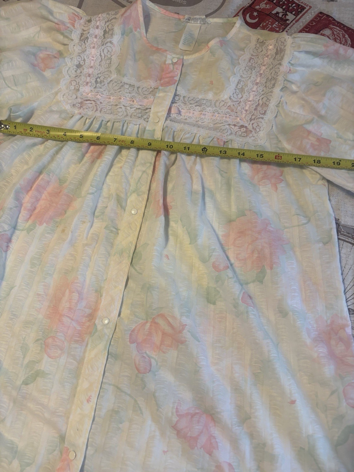 Vintage Komar Floral House Nightgown Lace Prairie Grandmacore Cottagecore Sz S