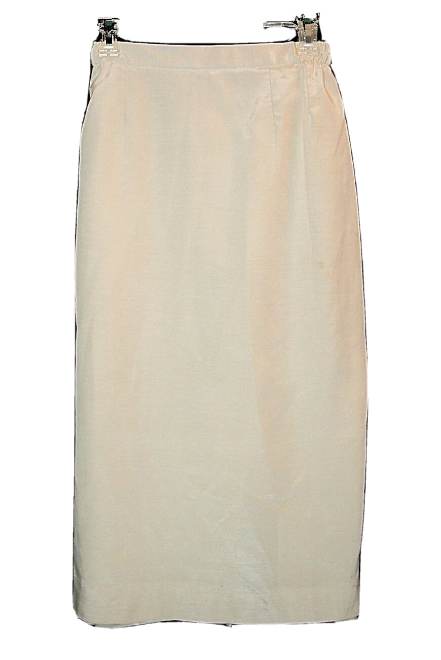 Wedding Suit, Vintage 1970s?, Blazer & Skirt Ivory Lace Beads Sequins, L