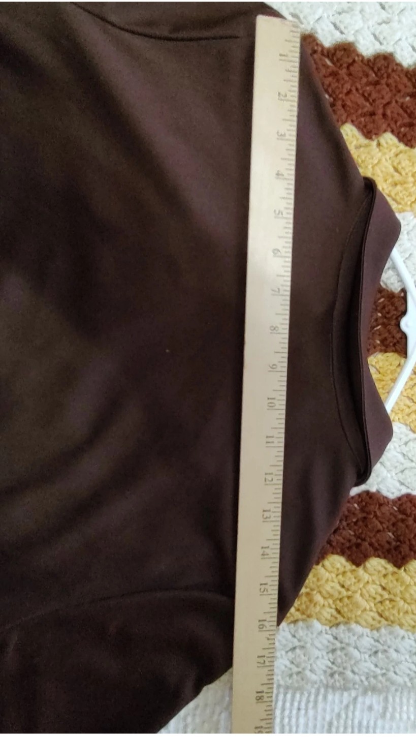 vintage 70s Polo Shirt Dark Brown Collared Short Sleeve Vintage 1970s Sz 16