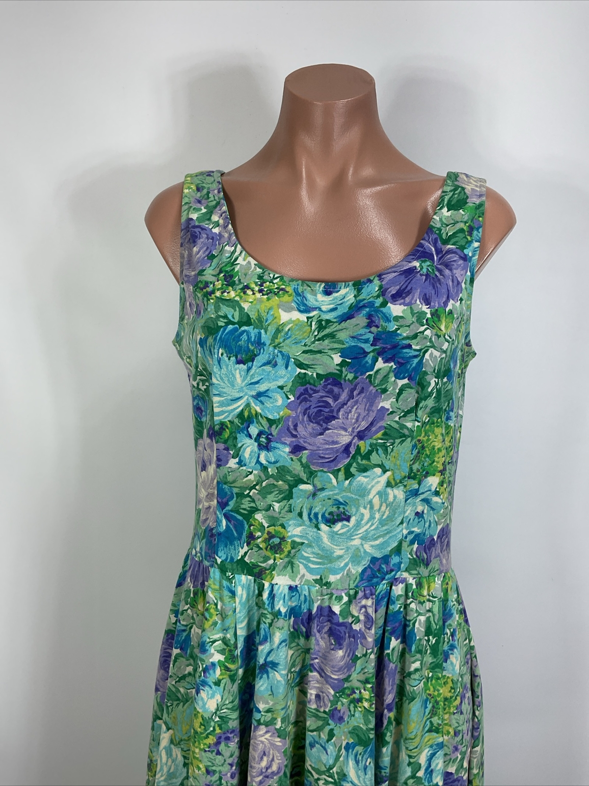 Vintage Expo Dress 80s Floral Sundress Puff Sleeve Cardigan Set Cottagecore Sz 8