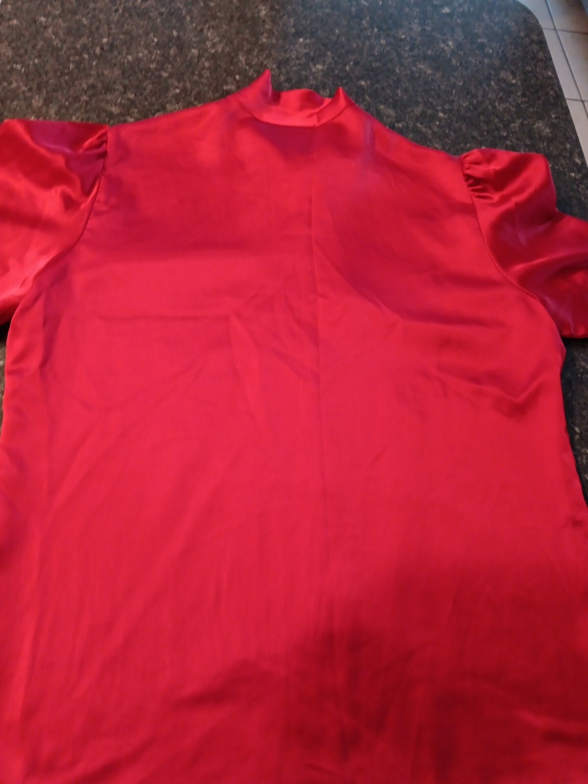 Vintage 80s PaN-her Red Satin Bow Blouse Long Sleeve Sz 11