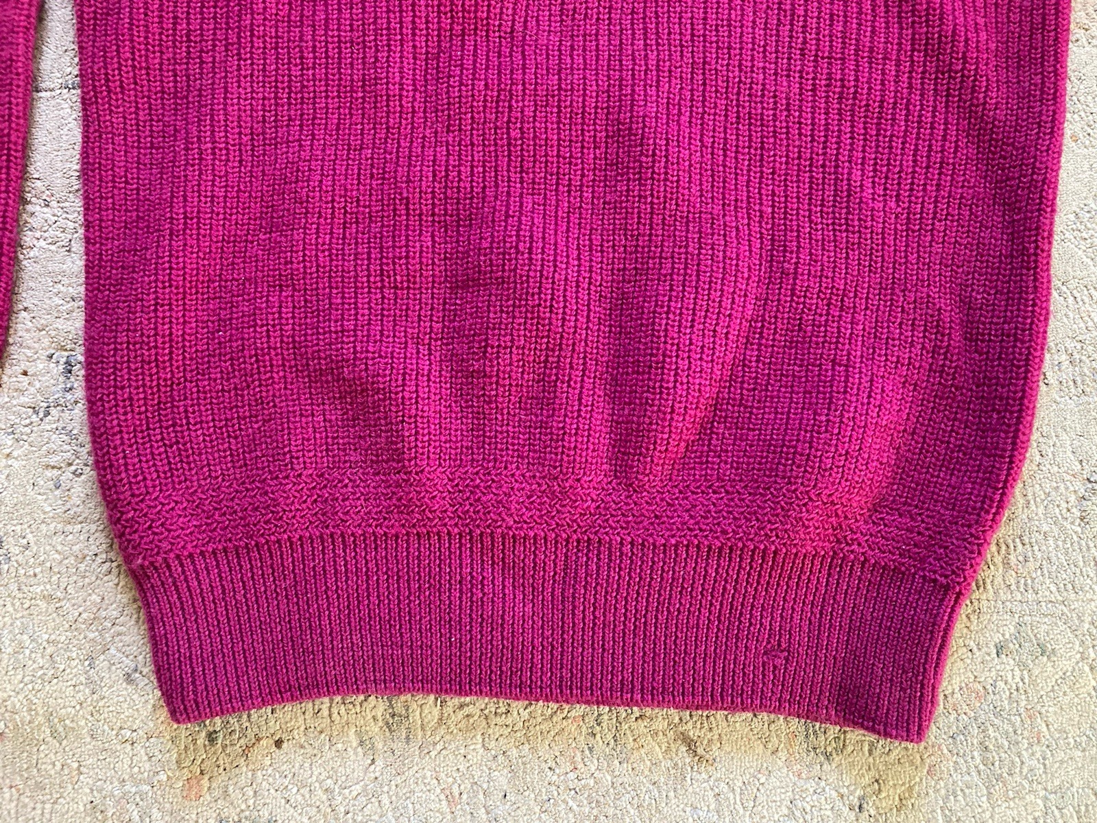 Vintage Wool Sweater XLT Chunky Fishermans Ribbed Knit 90s Preppy Pink Unisex