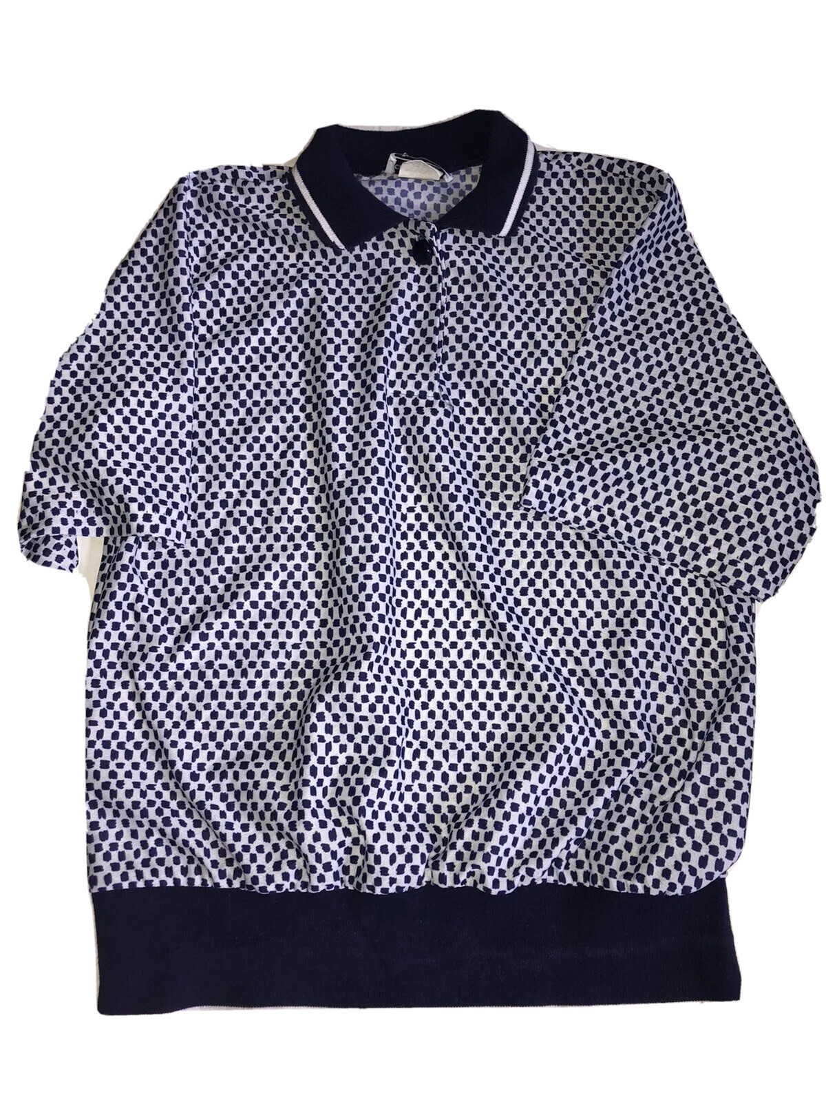 Vintage Chapter Two Size 12 Retro Navy Blue White Shirt Polo Golf Unisex