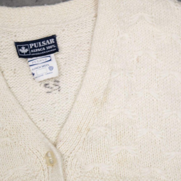 Vintage VTG 1980’s 80’s Pusur Leave Alpaca Wool Cream Sweater Vest