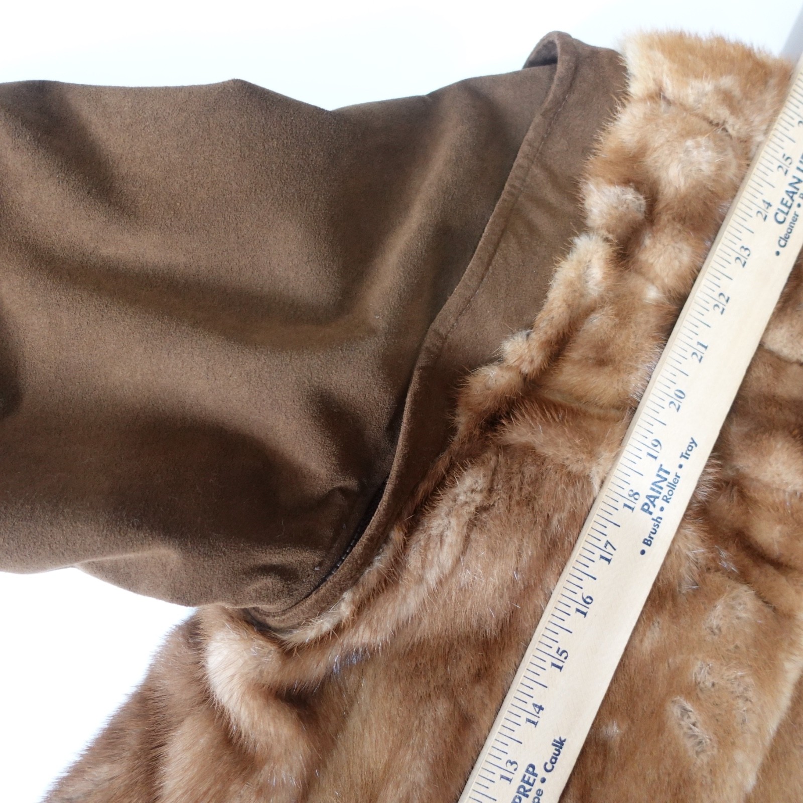 Vintage 90s Vincent’s Indiana Brown Mink Fur Coat Women’s M Removable Sleeves