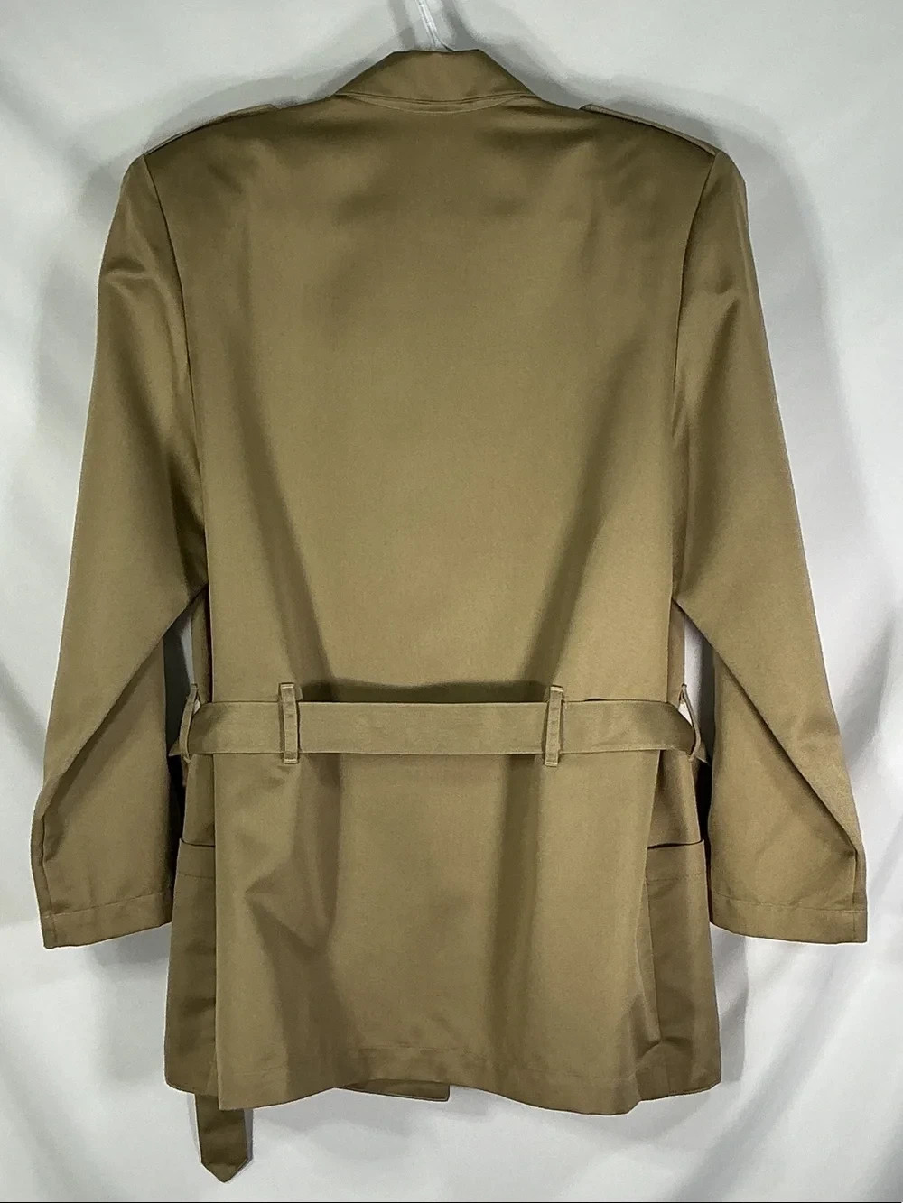 Vintage Koret of California Safari Utility Jacket Womens 12 Tan Belted 70s Twill