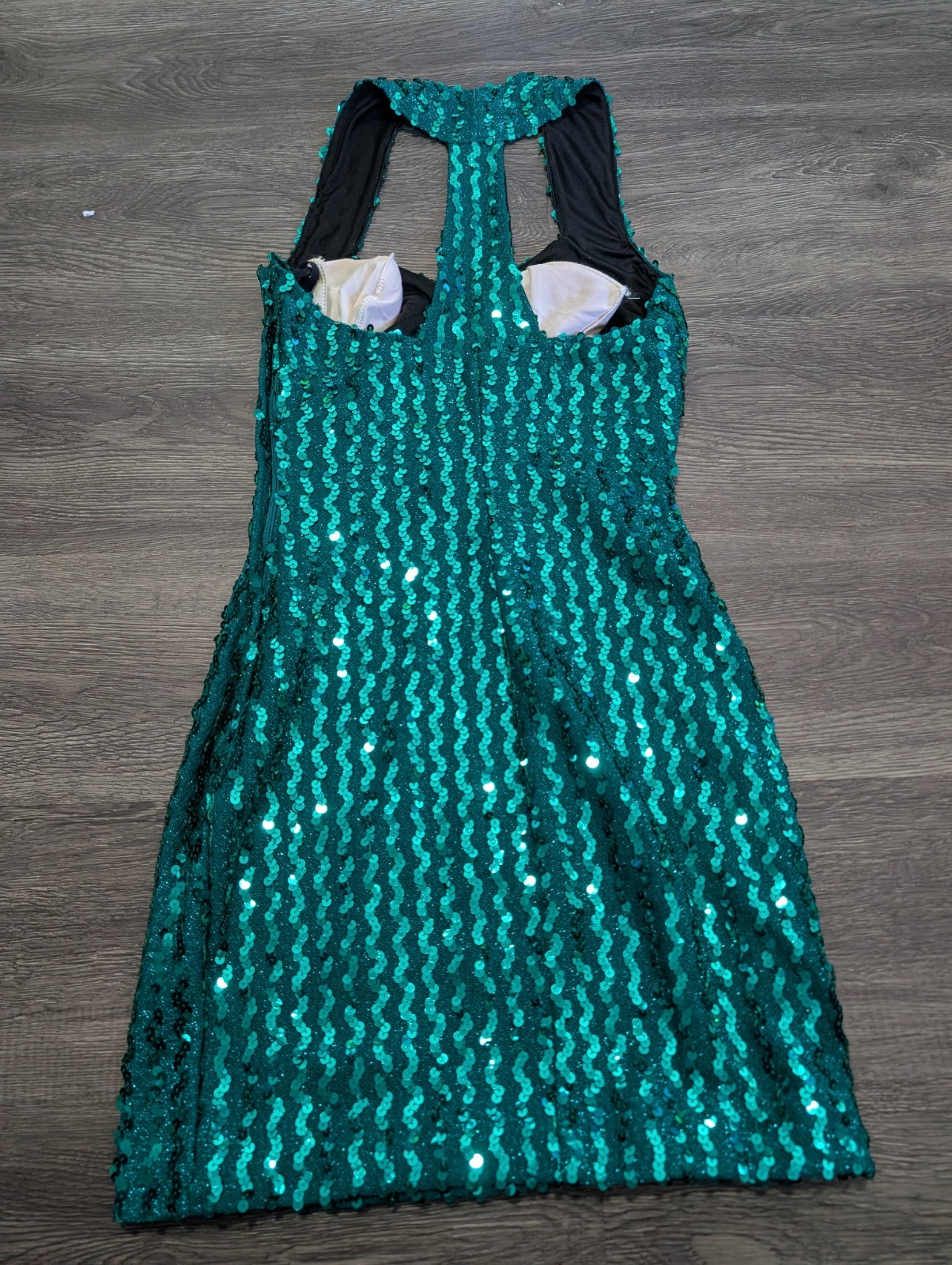 vintage 90s Michelle Vincent Inc. green sequin Mini Dress Made In USA Size 5/6
