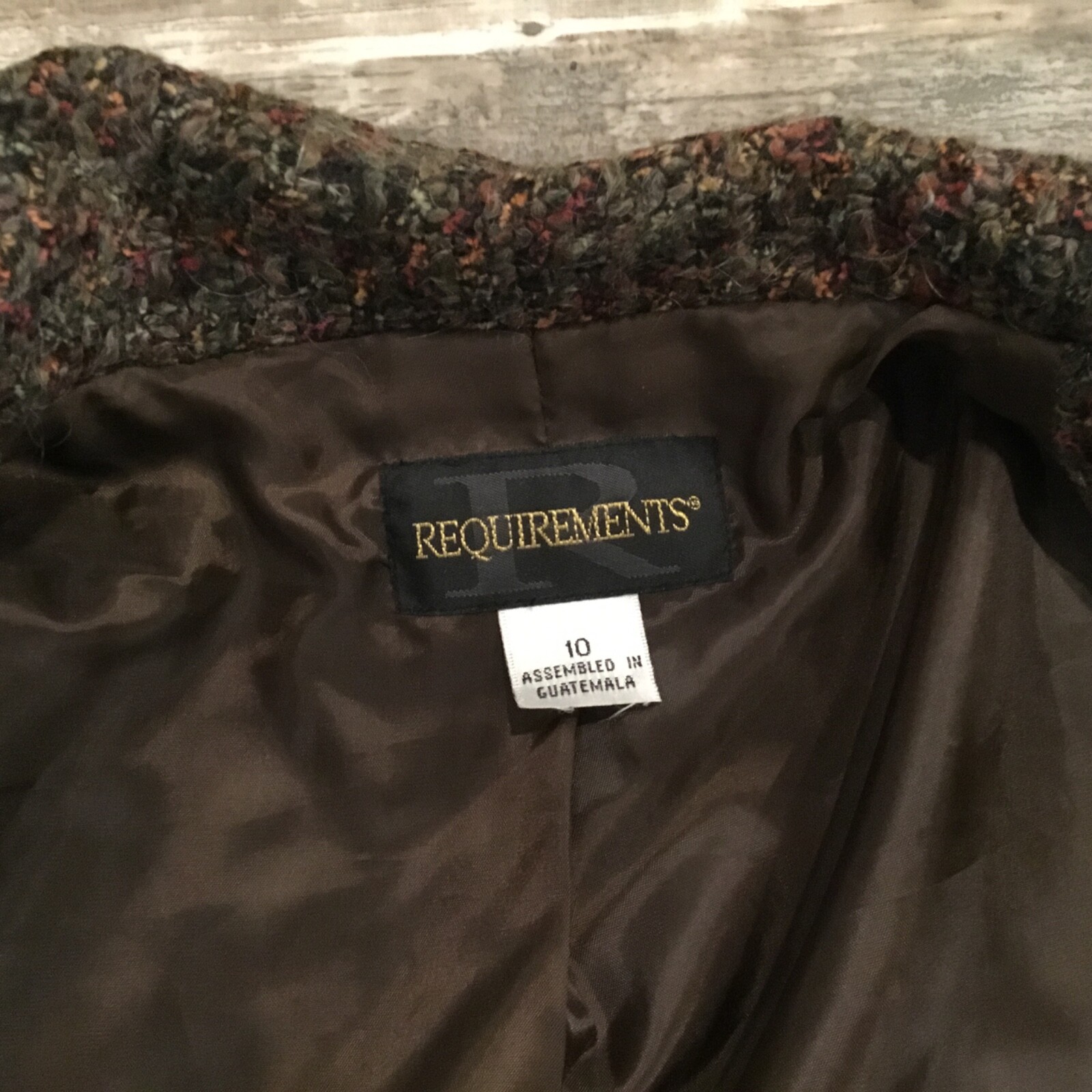 Tweed Blazer M Chocolate Brown Vibes Button Up Lined Dark Academia Androgynous