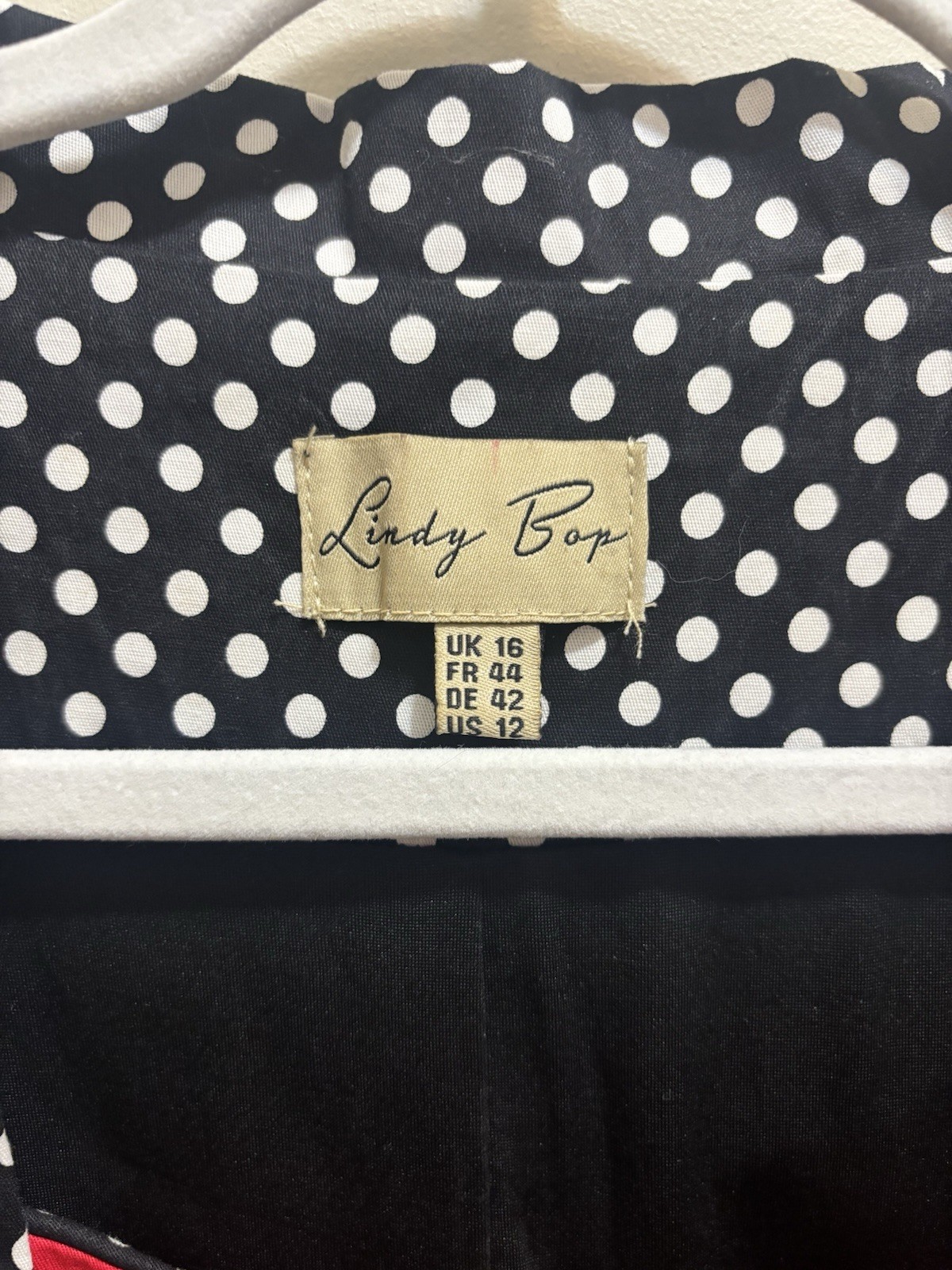 Lindy Bop Polka Dot Rockabilly Dress US 12 Retro Pin Up Swing Belted