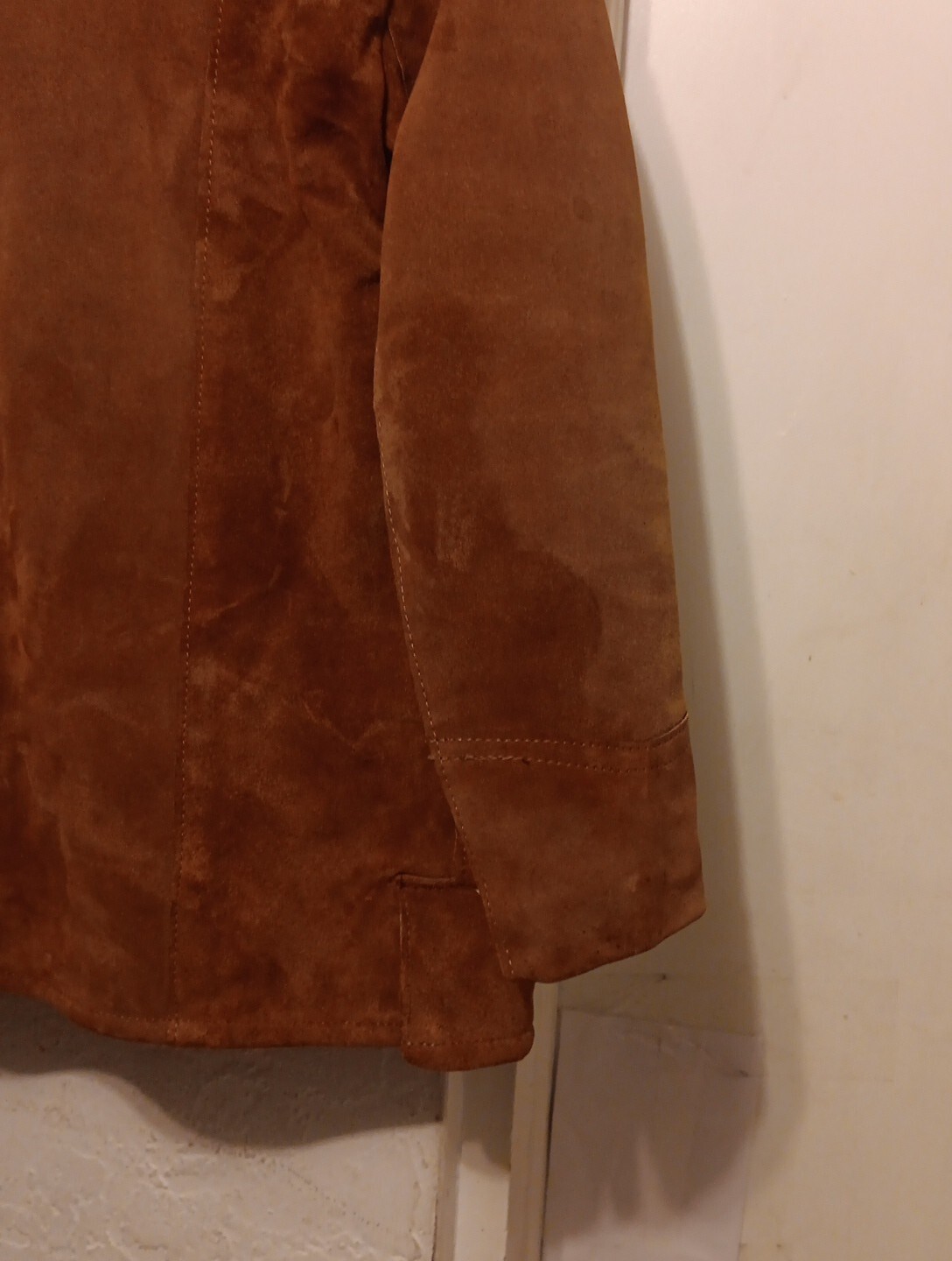 Simco Coat Suede Leather Vtg 60s 70s Western Trucker Jacket Fur Sherpa Womans 14