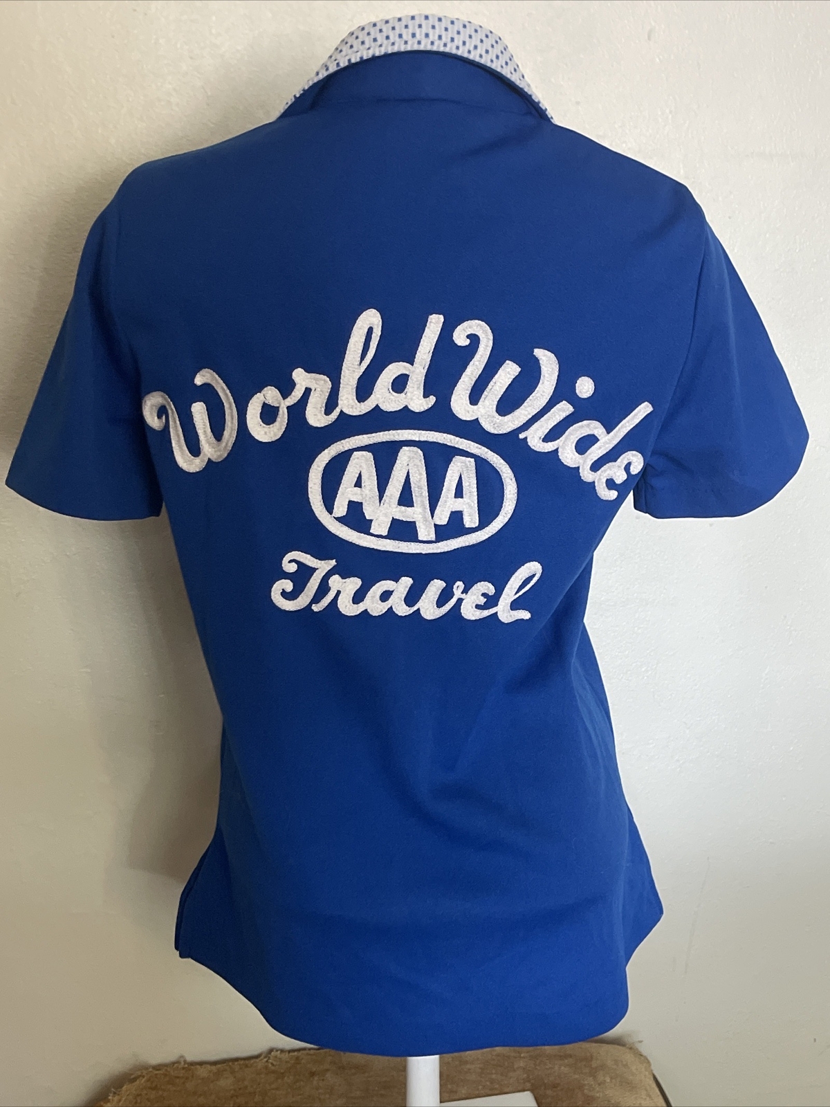 Vintage 60s Angeltown California Bowling Shirt Triple-A Worldwide Travel AAA szM