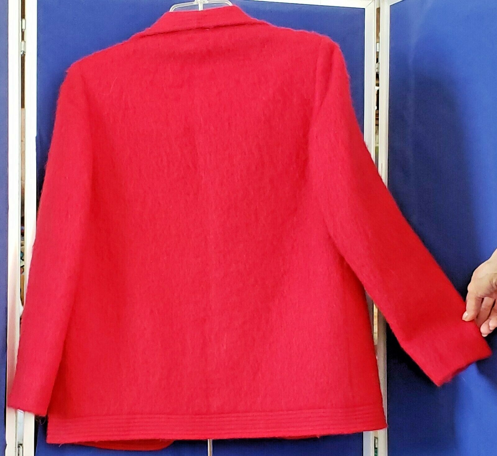 EUC Vintage MOHAIR JACKET by HAROLD GRANT w. UNION Label 1970-80s RED Lined Sz S