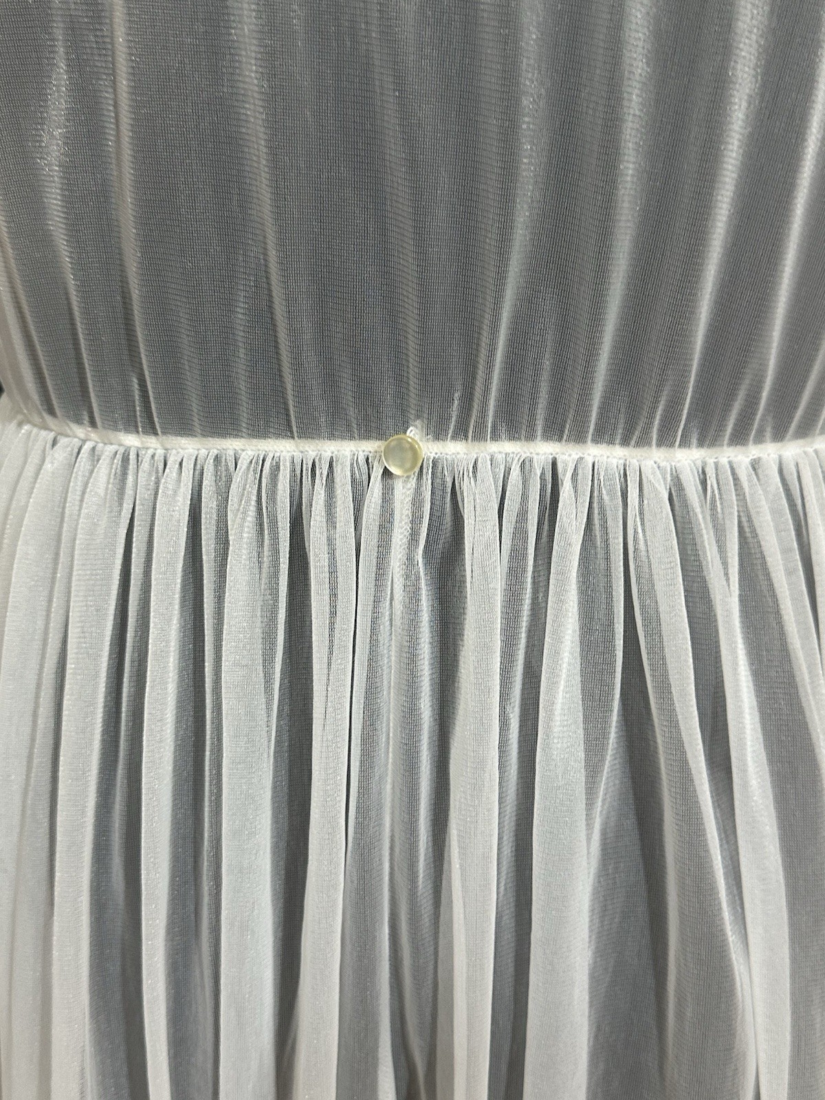 VTG Henson Kickernick White Sheer Lace Peignoir Robe Bridal Bustle Train USA M