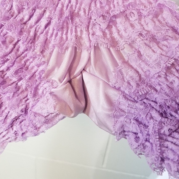 Vtg lilac purple ruffle square dance shorts bloomers pettipants S