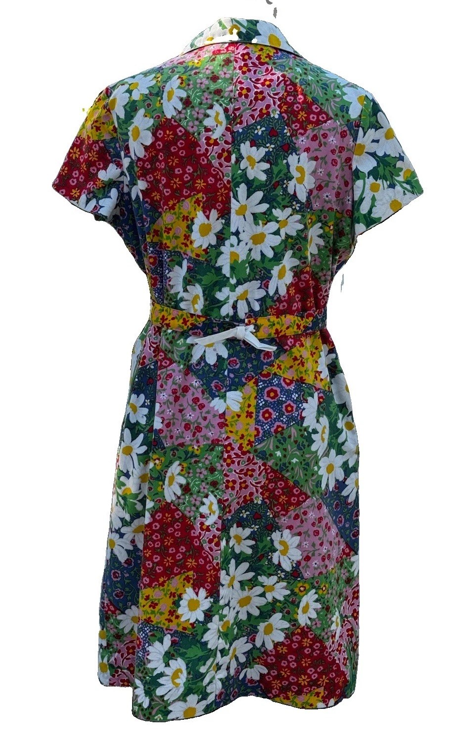 Vintage Late 1960s I. Magnin & Co. Floral Print Flower Power Cotton Dress Size M