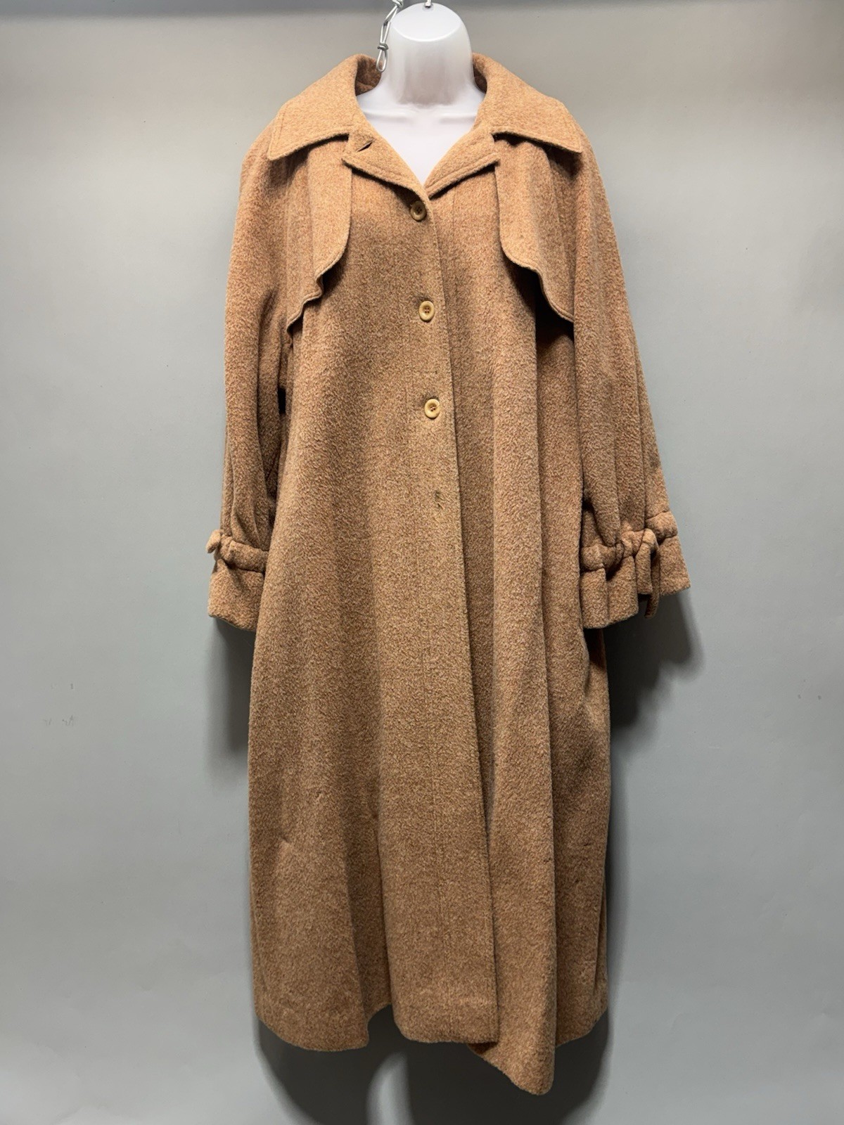 Vintage Kahn’s Boulder CO Wool Coat Womens Long Brown Oversized Boho Coat M/L