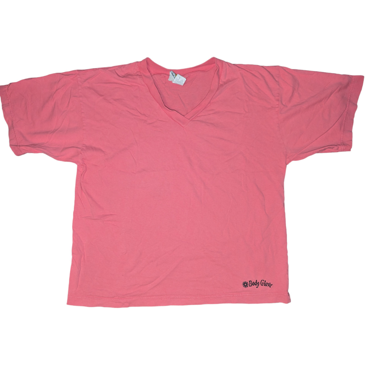 Vintage 90s Womens Body Glove Flower V-Neck tshirt MEDIUM