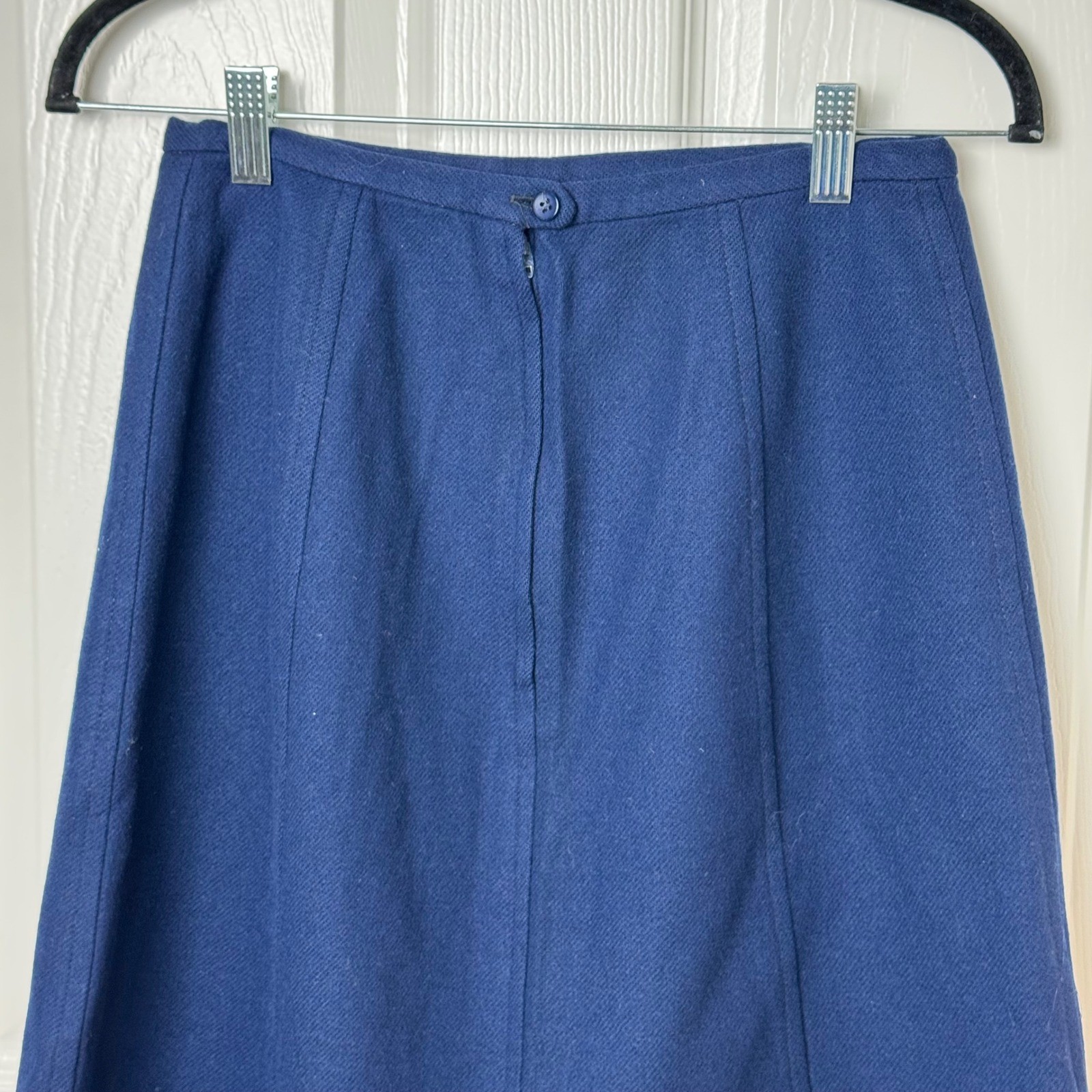 Century of Boston A-Line Skirt Women S Blue Wool Vintage Paneled Mid Length