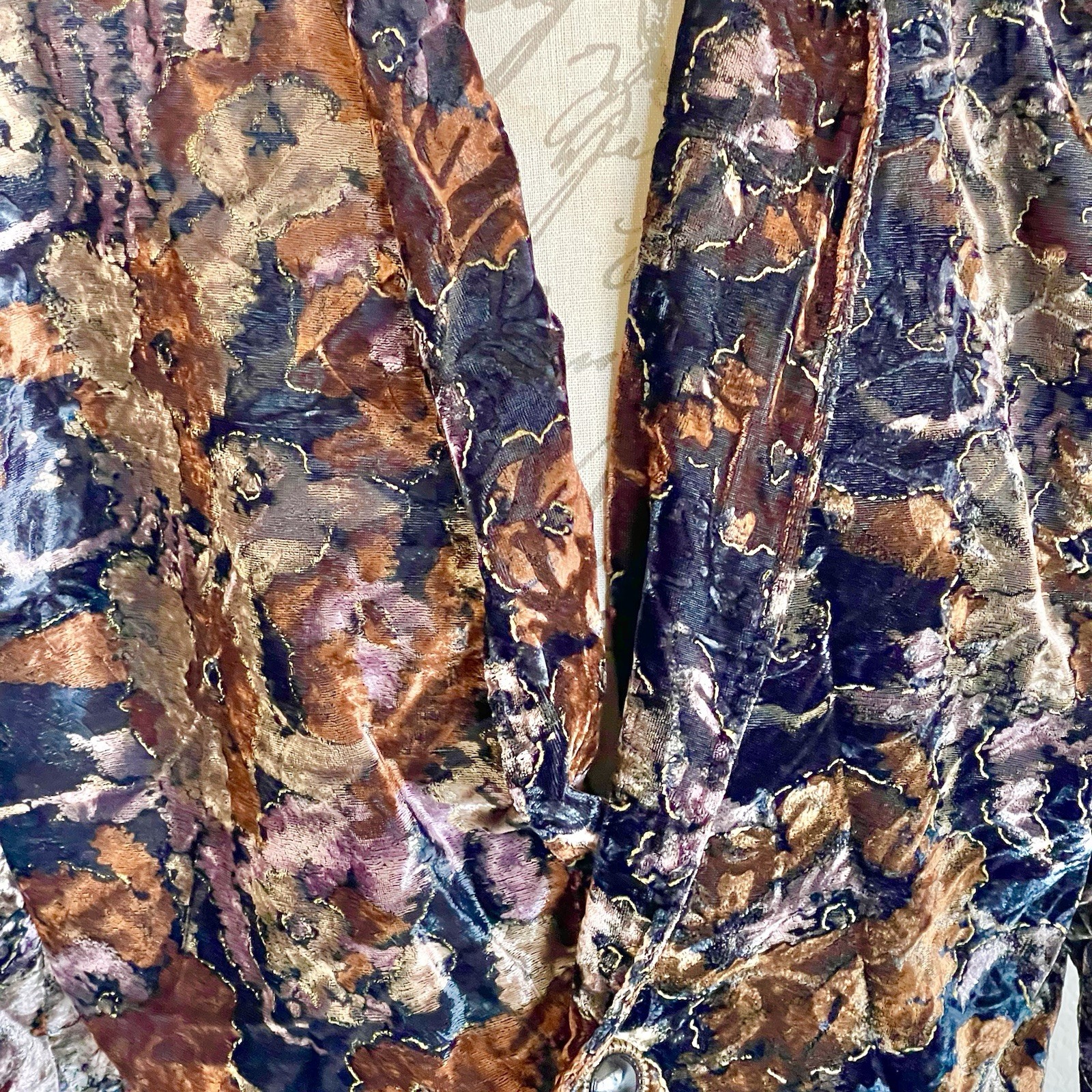 Vintage My Boyfriend’s Back Women’s Blazer Jacket One Size Floral Velvet Retro