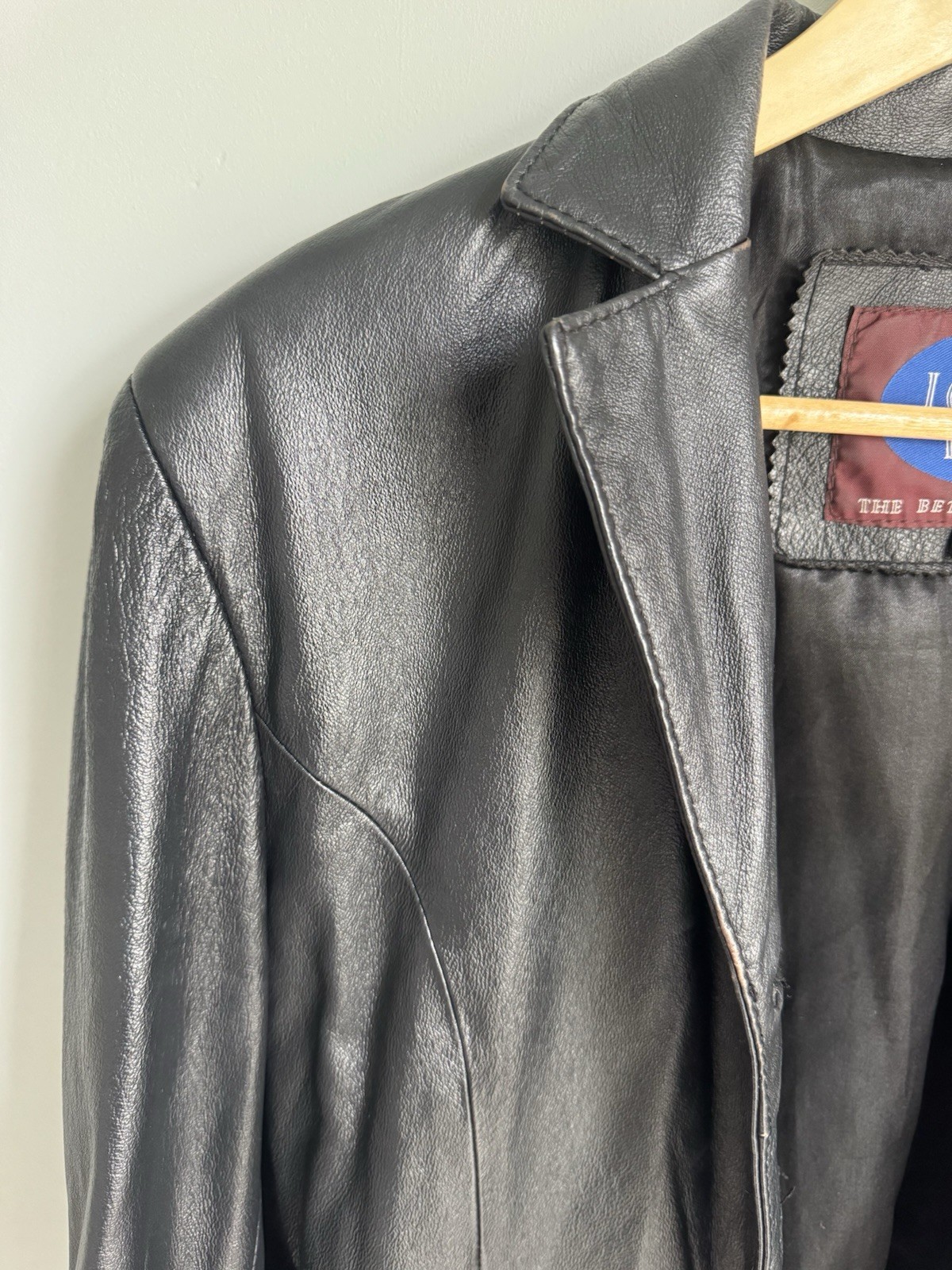 Vtg 90’s Leather Jacket Black Blazer Lobi Lobi Vintage