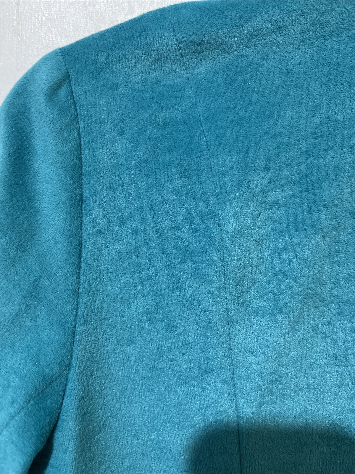 Vtg Anjac Fashions Dress and Jacket Women M Aqua Floral Velour Marc Needleman