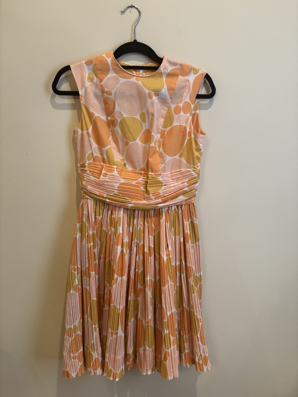 Vintage Mod Bubble-Print Cotton Fit & Flare Dress — 1960s