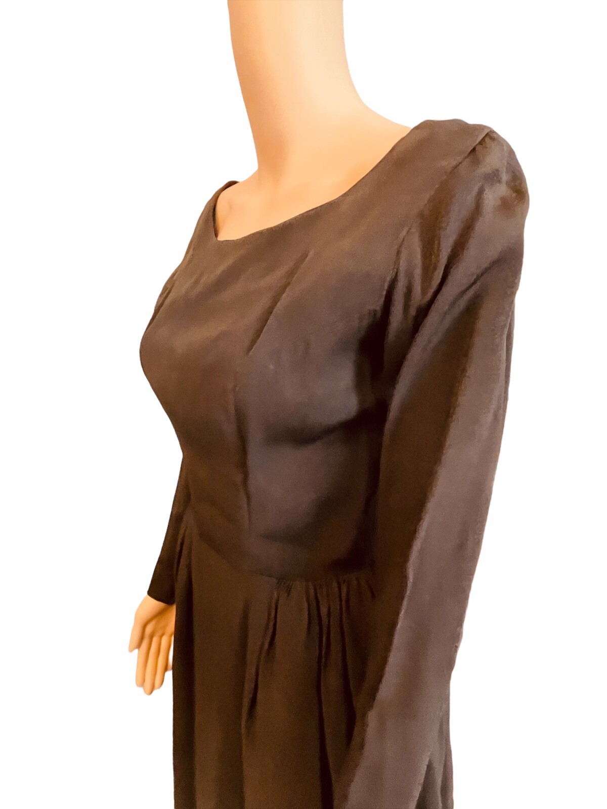 Suzy Perette Vintage 50s Black Rayon Fit Flare Evening Cocktail Dress XS/S