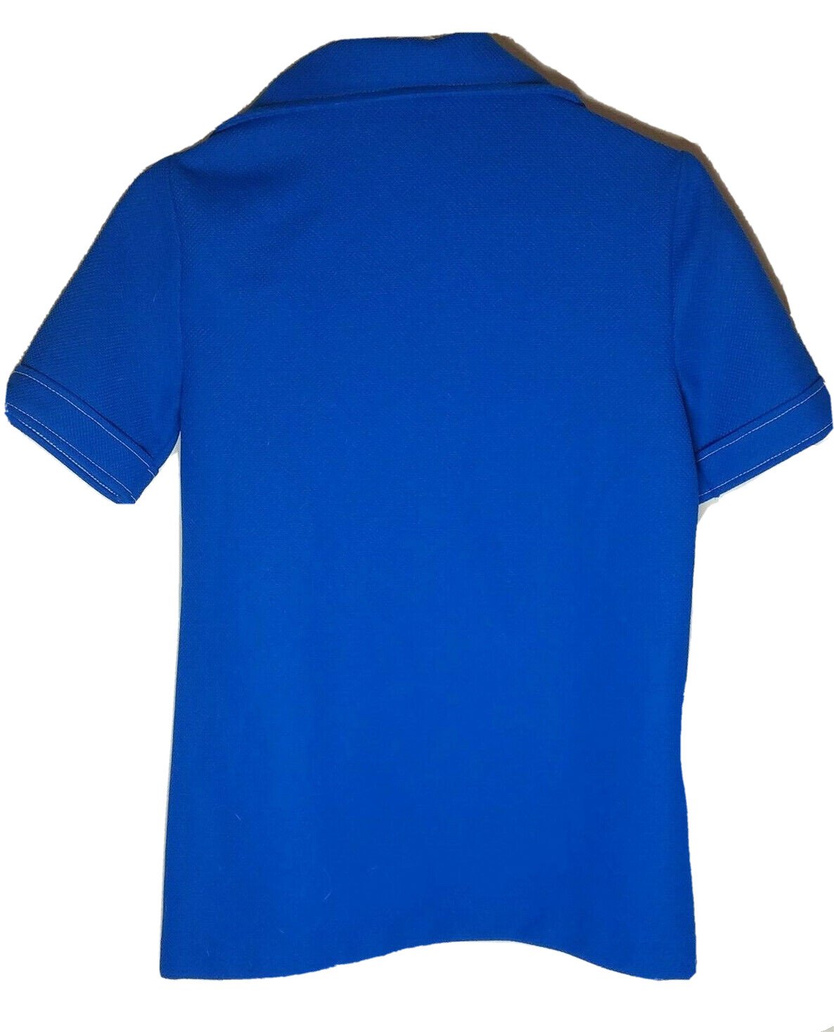 Vintage Sears 100% Polyester Blue Button Down Shirt Size 12 EUC Retro Mod
