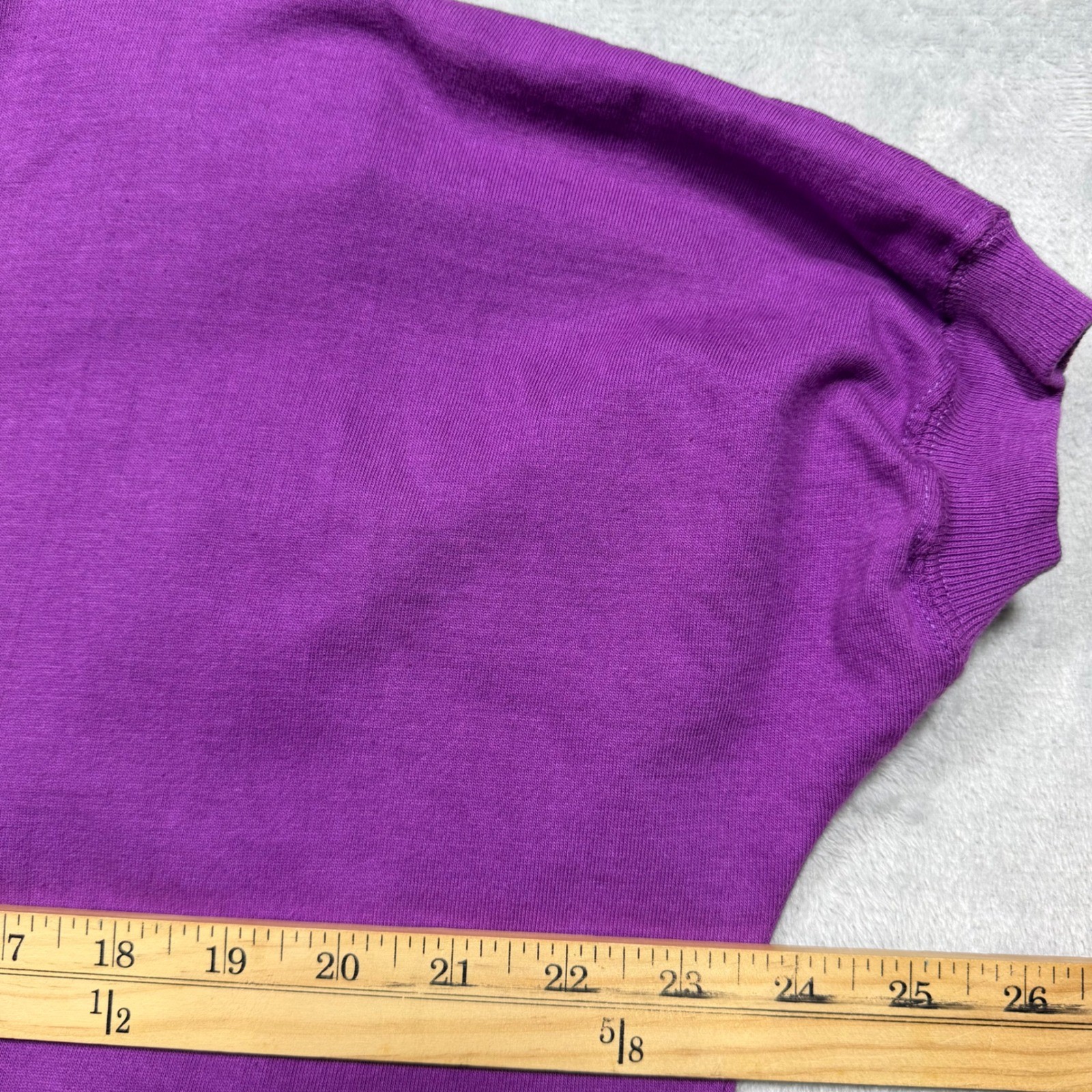 Vintage 90s Item II Purple Henley Top Size S 100% Cotton Short Sleeve Mock Neck