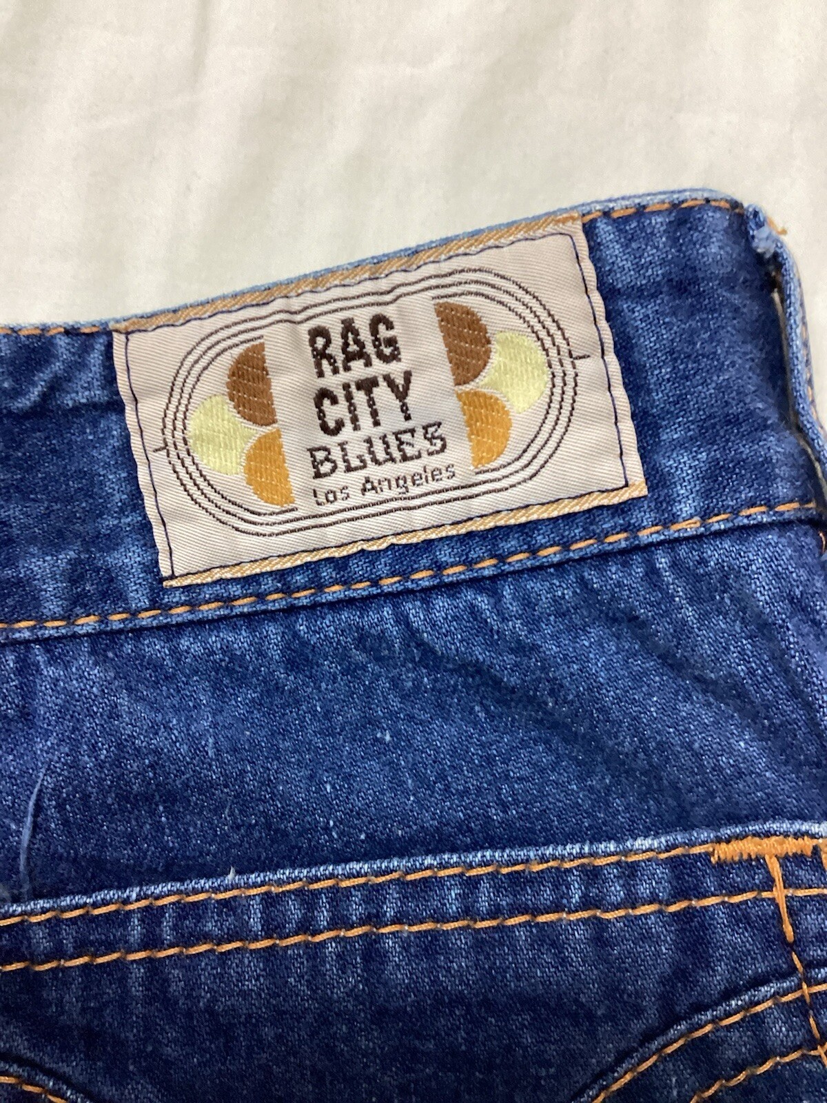 Vtg 70’s Rag City Blues Los Angeles Flare Jeans Zipper Front Sz 27 (22×32)