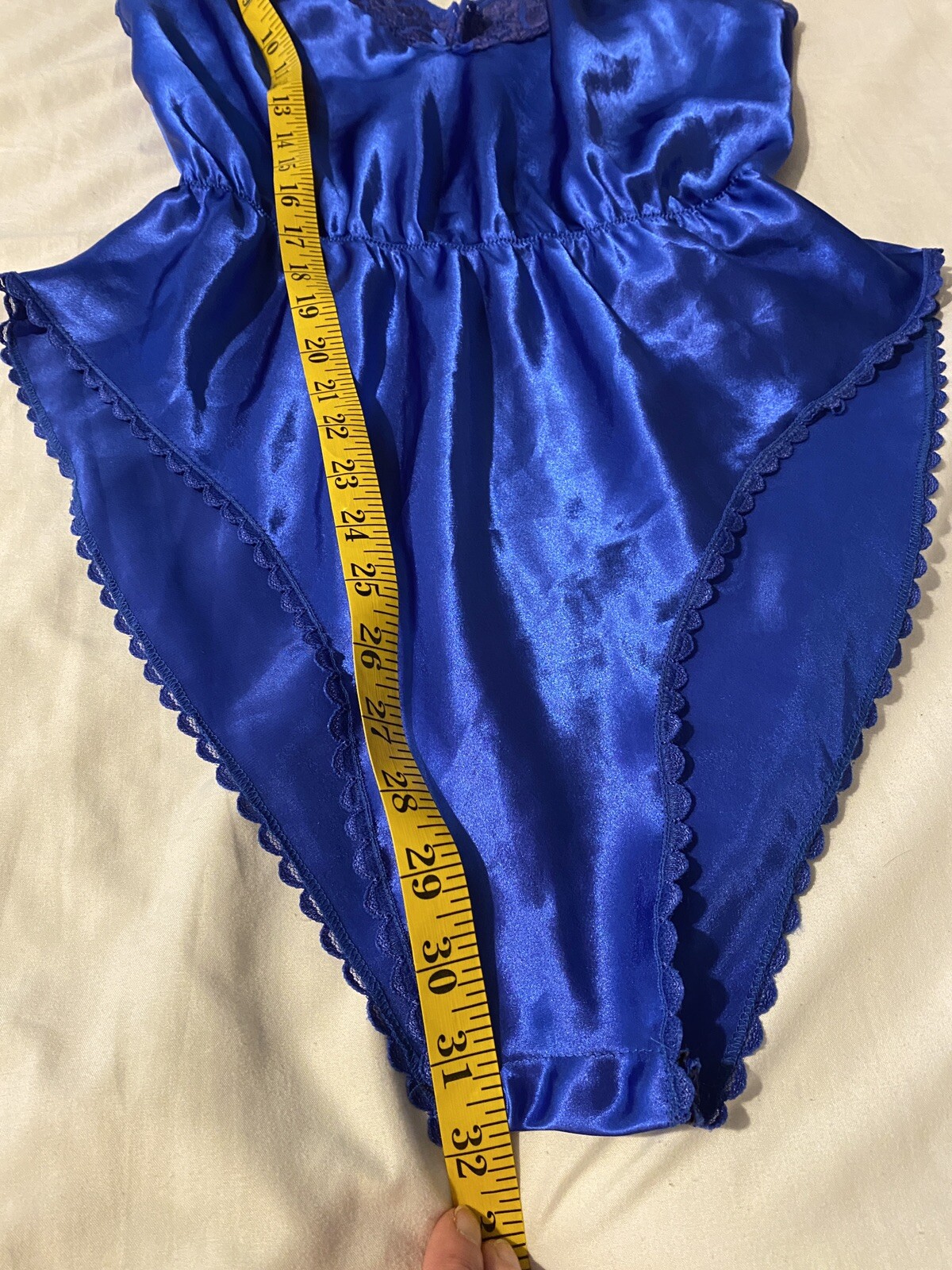 Bodysuit Small One Piece Blue Lace Top Silky Coquette Festival Rave Wear