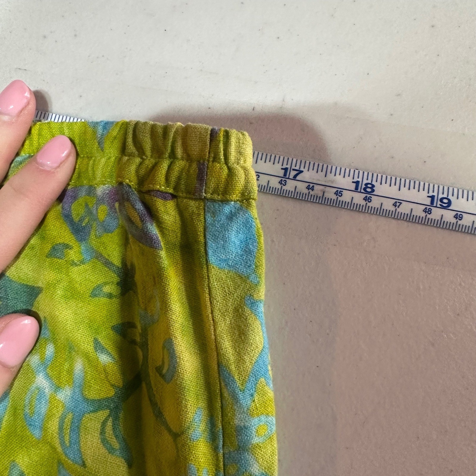 Wind River Y2K Linen Blend Floral Midi Skirt Womens Sz L Boho Cottagecore Batik