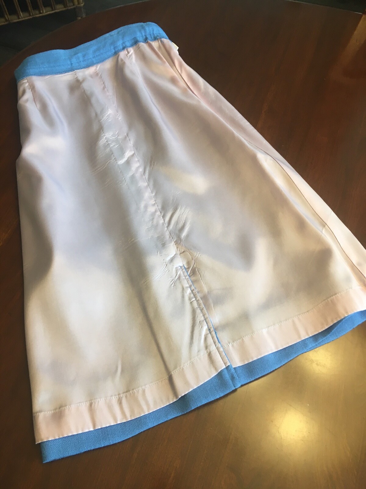 Austin Hill Blue Straight Skirt Fully Lined Size 4 Vintage w/Matching Belt
