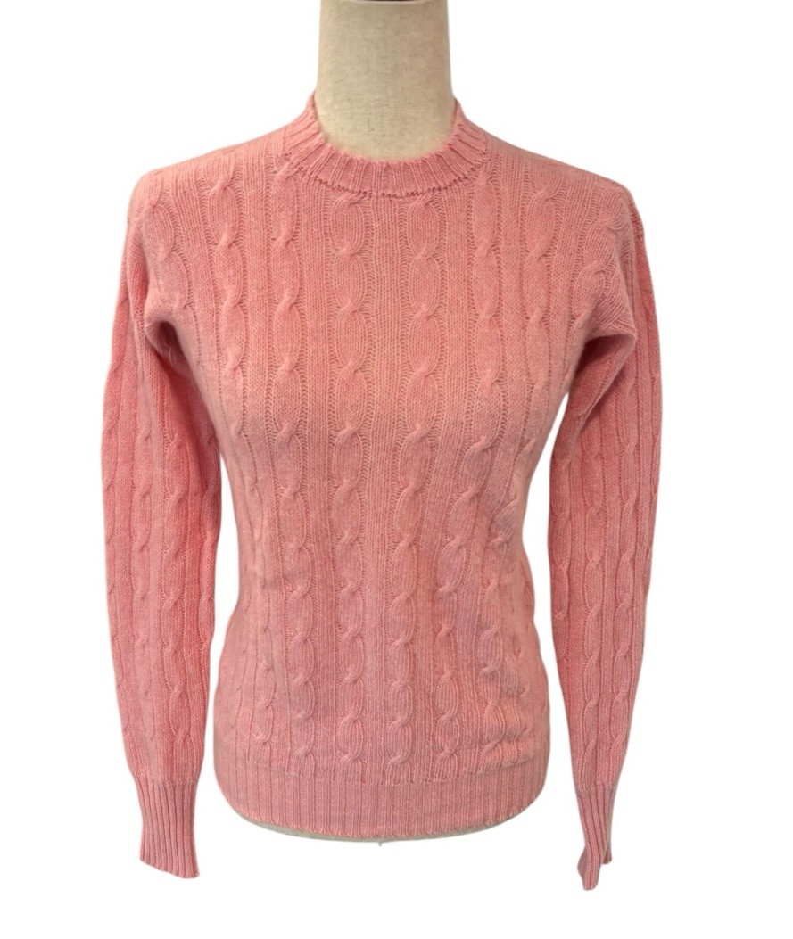 VTG 60’s 70’s Drumohr Cable Knit Cashmere Sweater Scotland Dunham’s Of Maine S