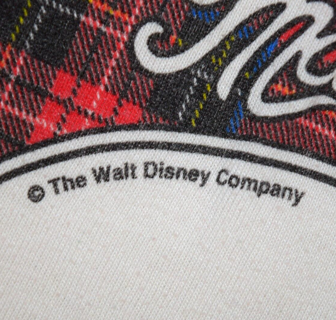 Vintage Mickey Mouse Shirt Love Clothing Size S 90s Plaid Drawstring Handmade