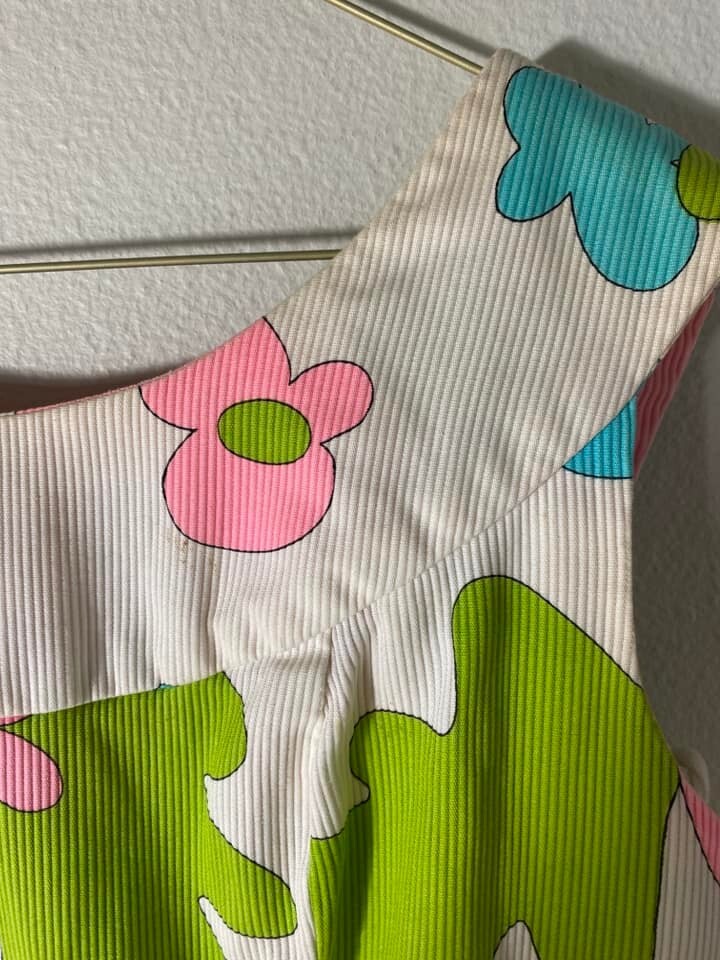 Vintage Hawaiian For Andrade Honolulu Flower Power 60s Dress RARE