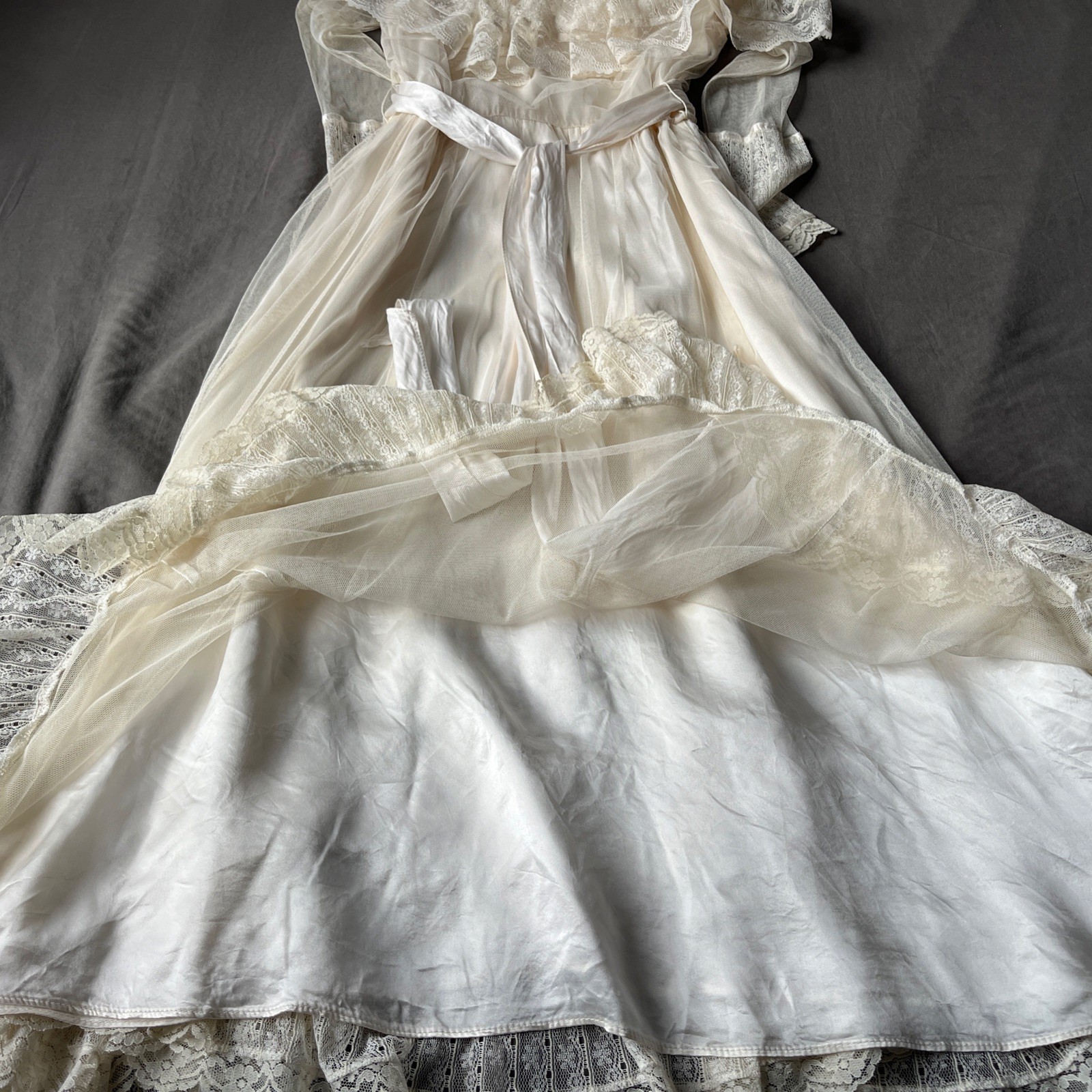 Gunne Sax 70’s Victorian Prairie Bridal Dress Crème Lace Romance Lined Rare Find