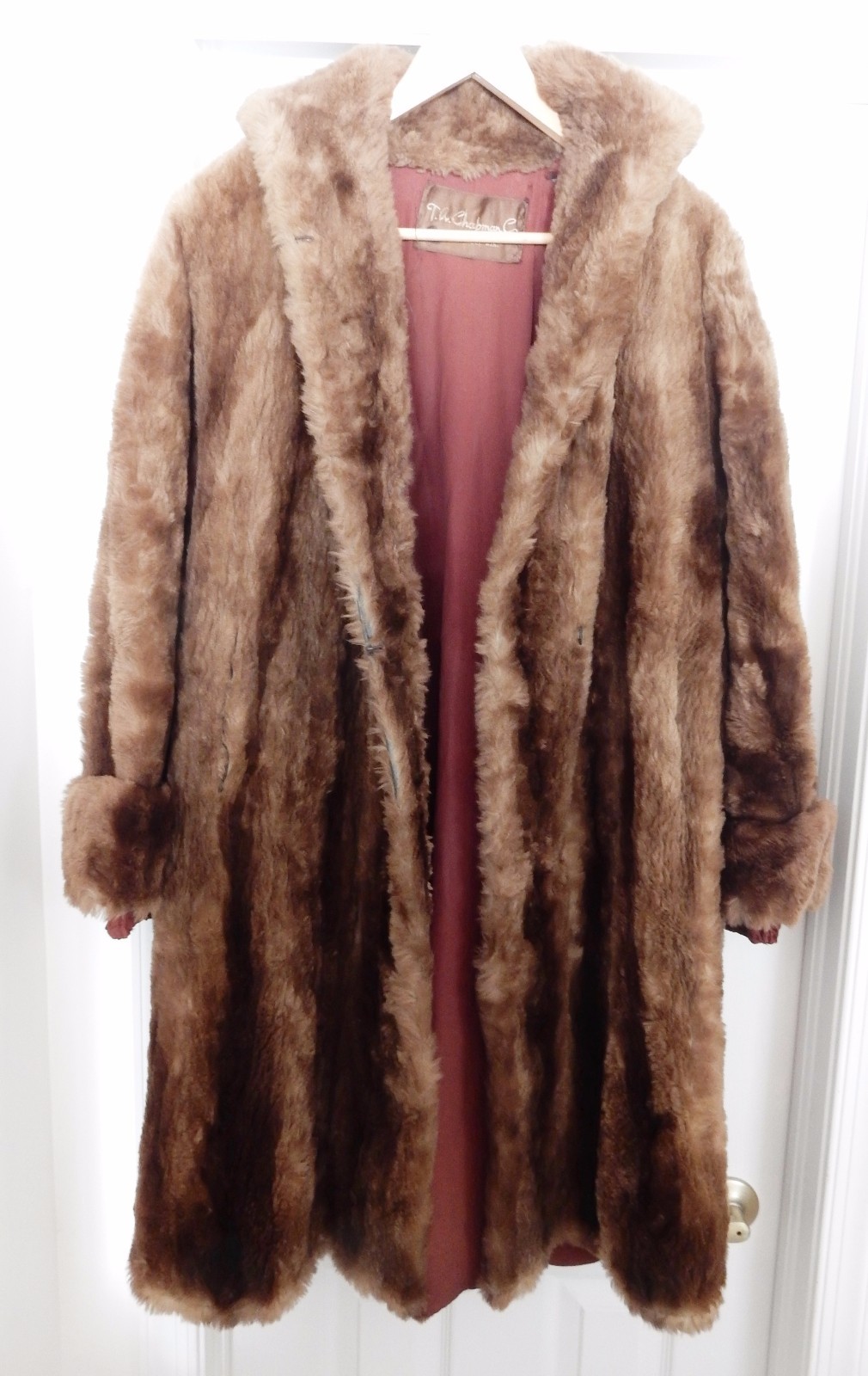 VTG CHAPMEN MILWAUKEE Raccoon Fur Coat Swing Back Retro Brown No Size S/M (?)