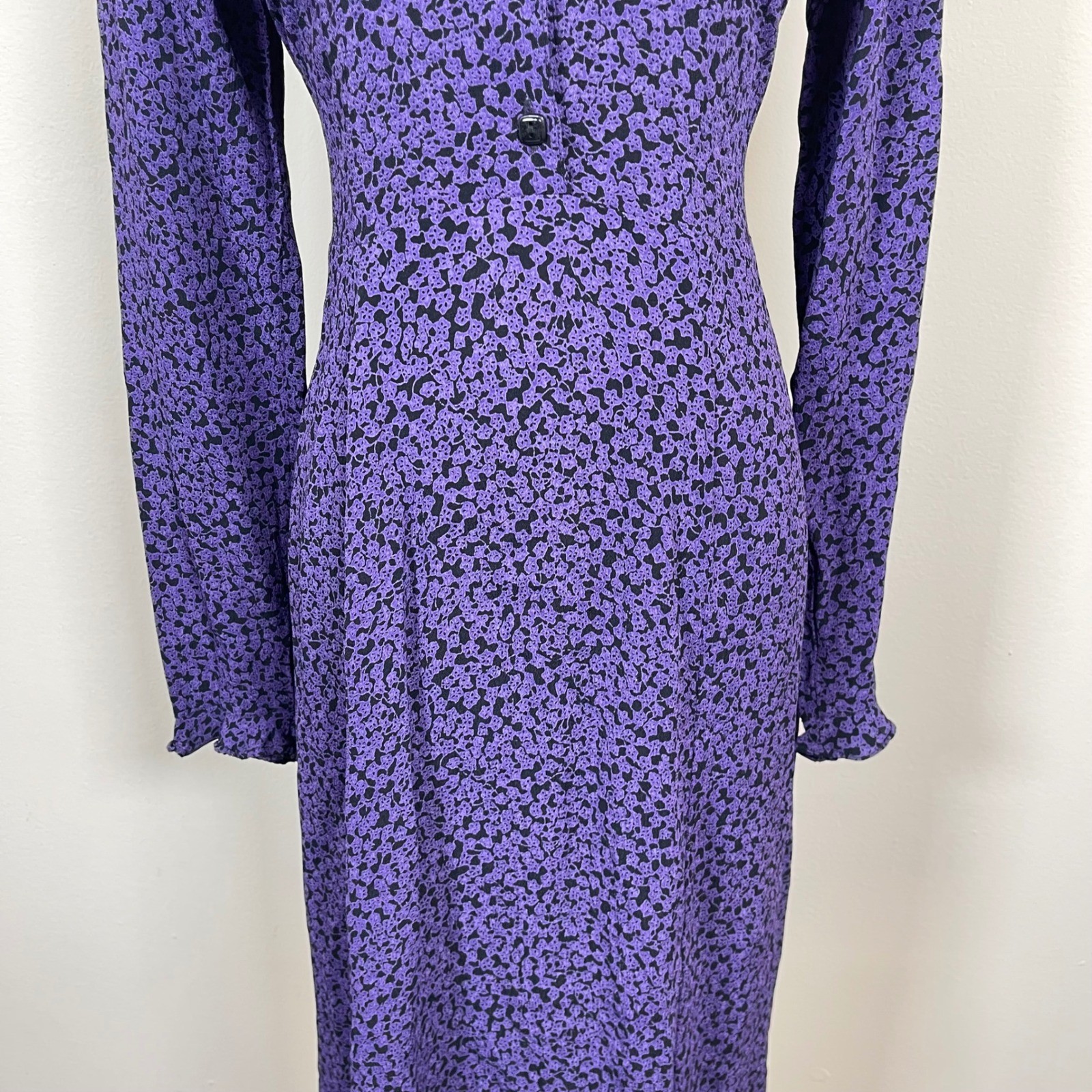 Vintage Putumayo Floral Maxi Dress Women S Purple 90s Collared Grunge Whimsigoth