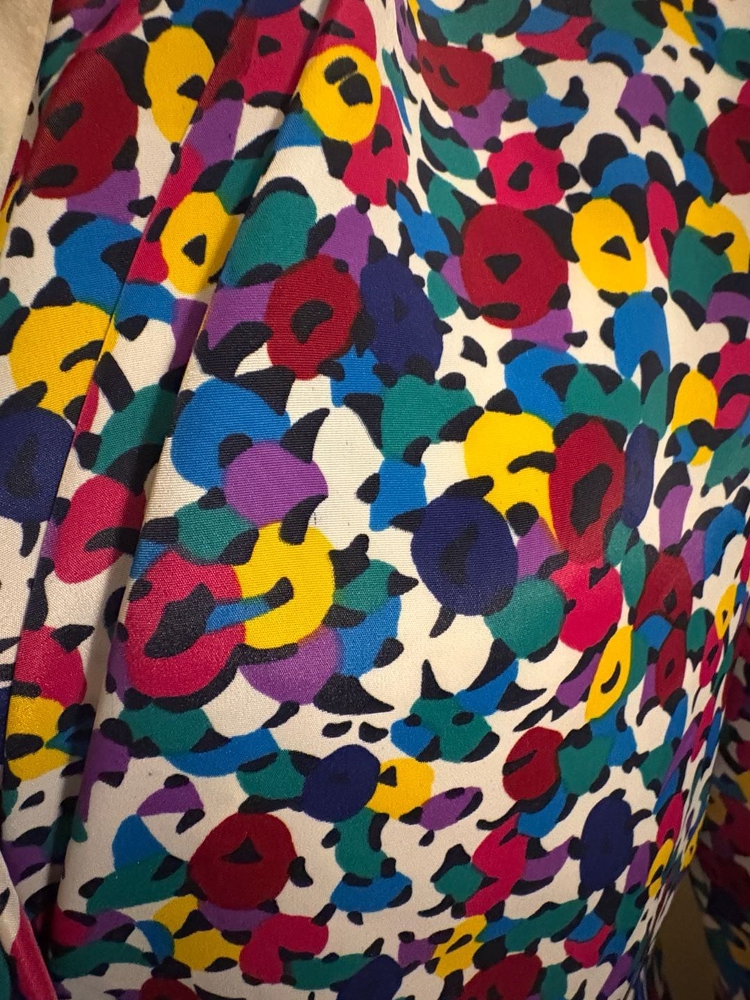 Vintage 80s 90s Impressions of California Abstract Floral Print Blouse Size 12