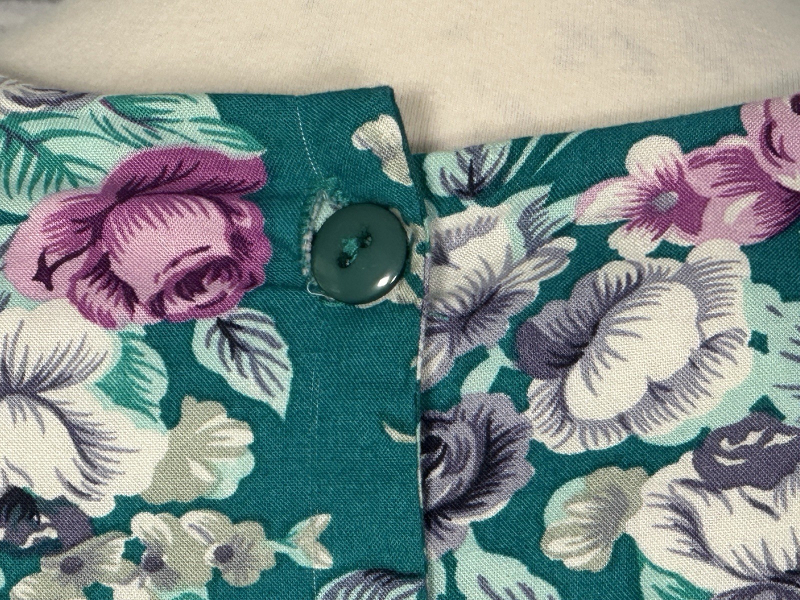 Vtg 80s Cottagecore Floral Dress Puff Sleeve Garden Party Romantic 40s Style M