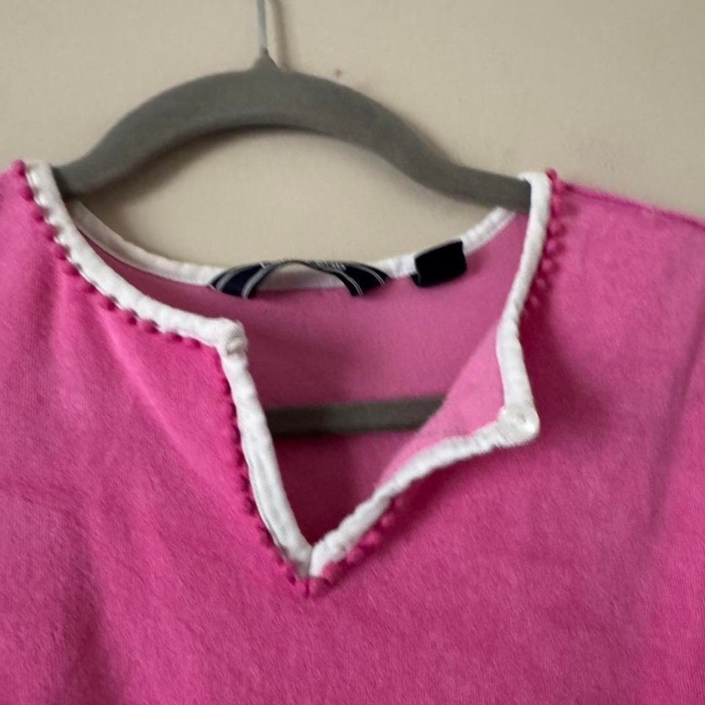 Vintage Lands End bubblegum pink terry cloth mini dress medium beach cover up