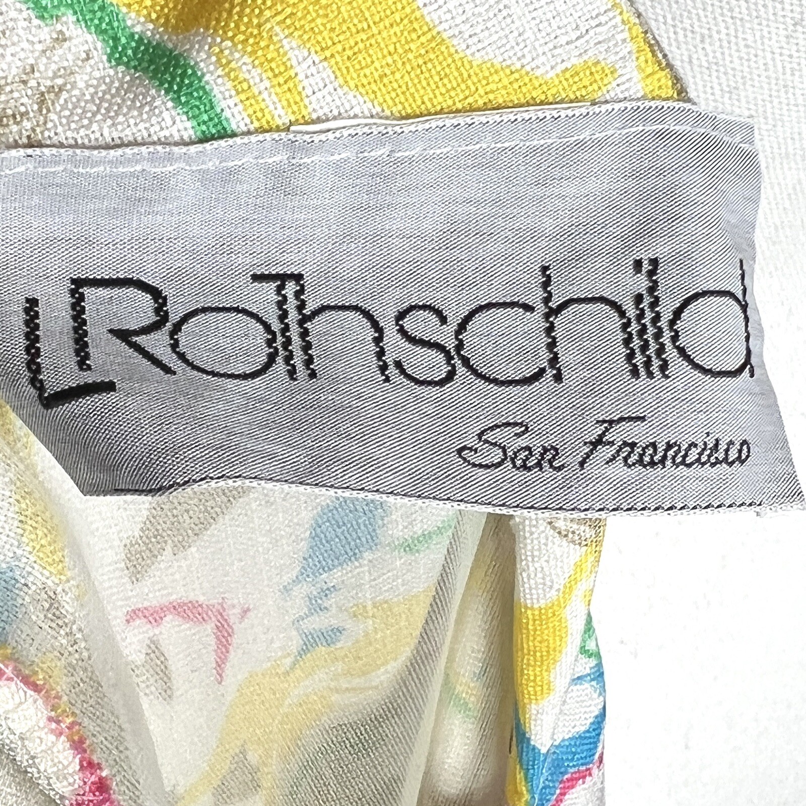 Vtg L Rothschild San Francisco Blouson Maxi Dress Yellow Pastel Floral Size 10?