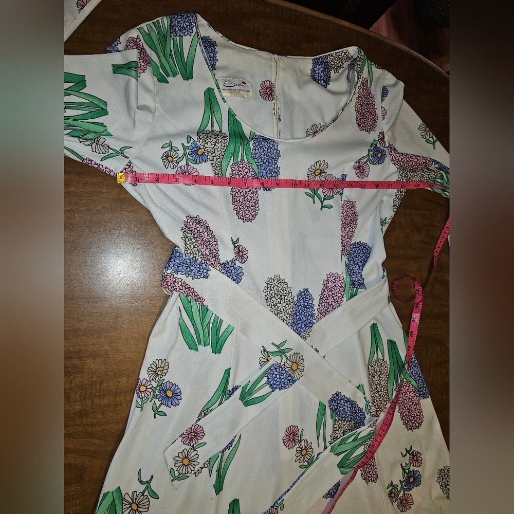 Vntg 60s 70s Serbin Of Florida Muriel Ryan Long Dress Gown Caftan Floral M L H7