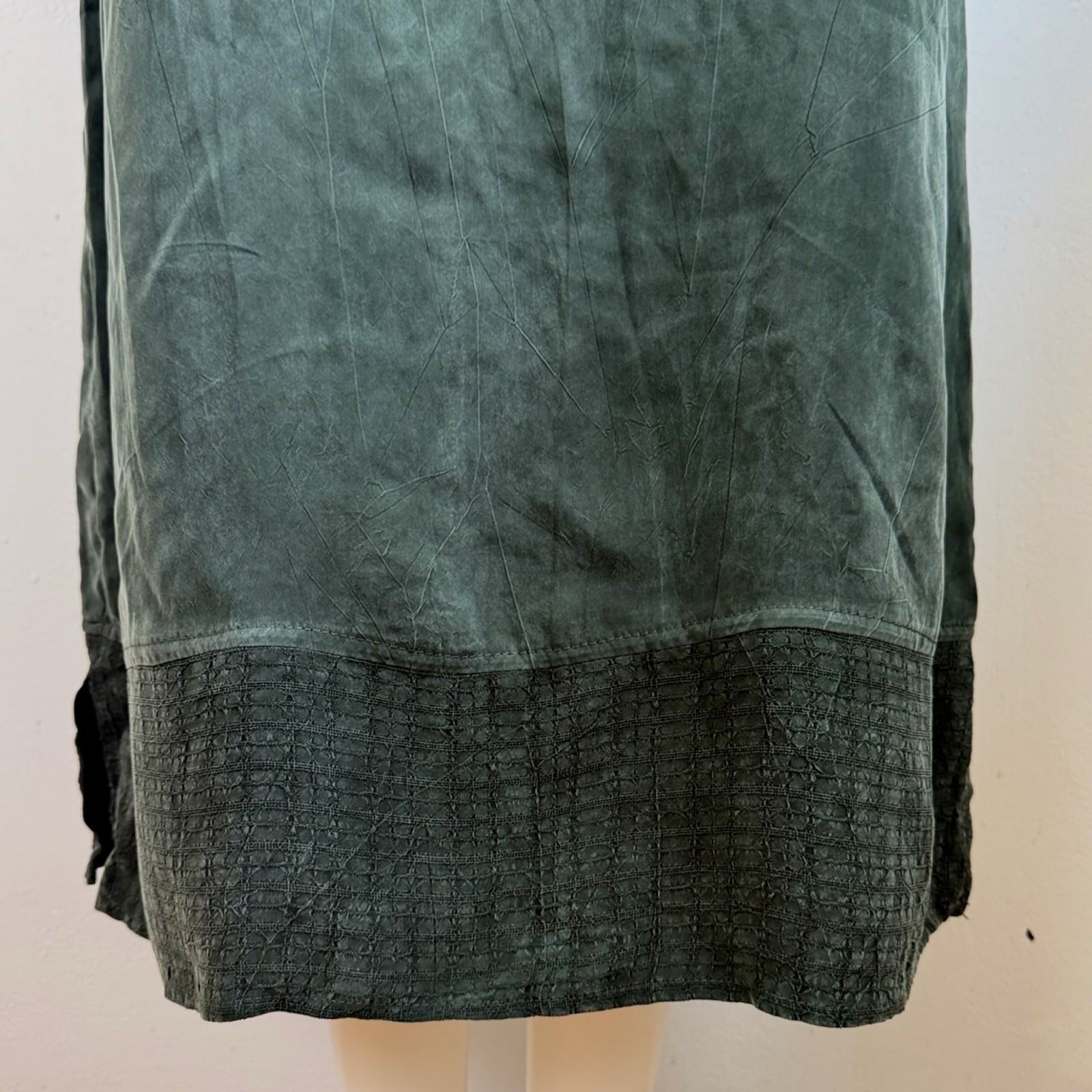 Vintage Green Dress & Top Set Size Small 90s Bember Rayon Co Ord Oufit Set Maxi