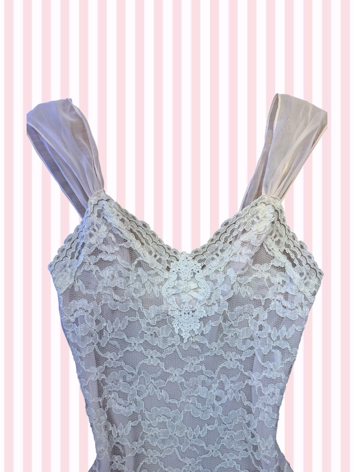 Vintage Intimate Concepts Pink Lace Drop Waist Slip Dress. Excellent Condition!
