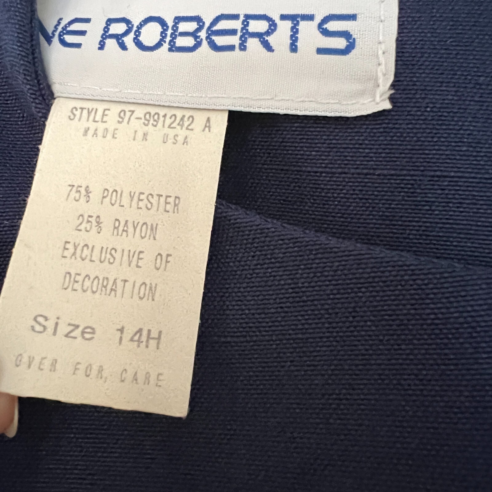 Diane Roberts Vintage Navy Blue Nautical Dress sz 14H Gold Star Buttons 3 piece