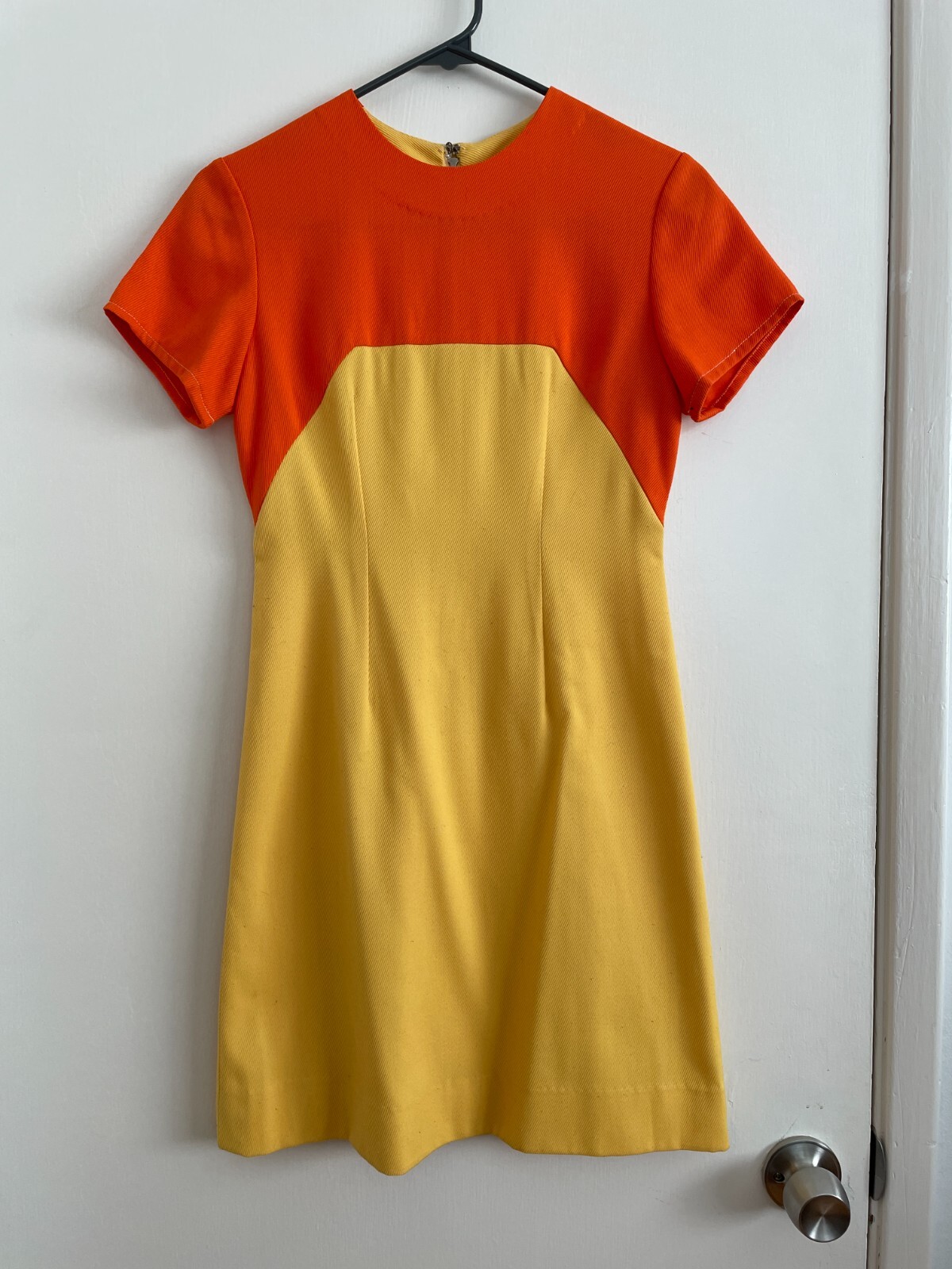 XS Mini Dress 60s Space Age Mod Twiggy Halloween Candy Corn Flight Attendant