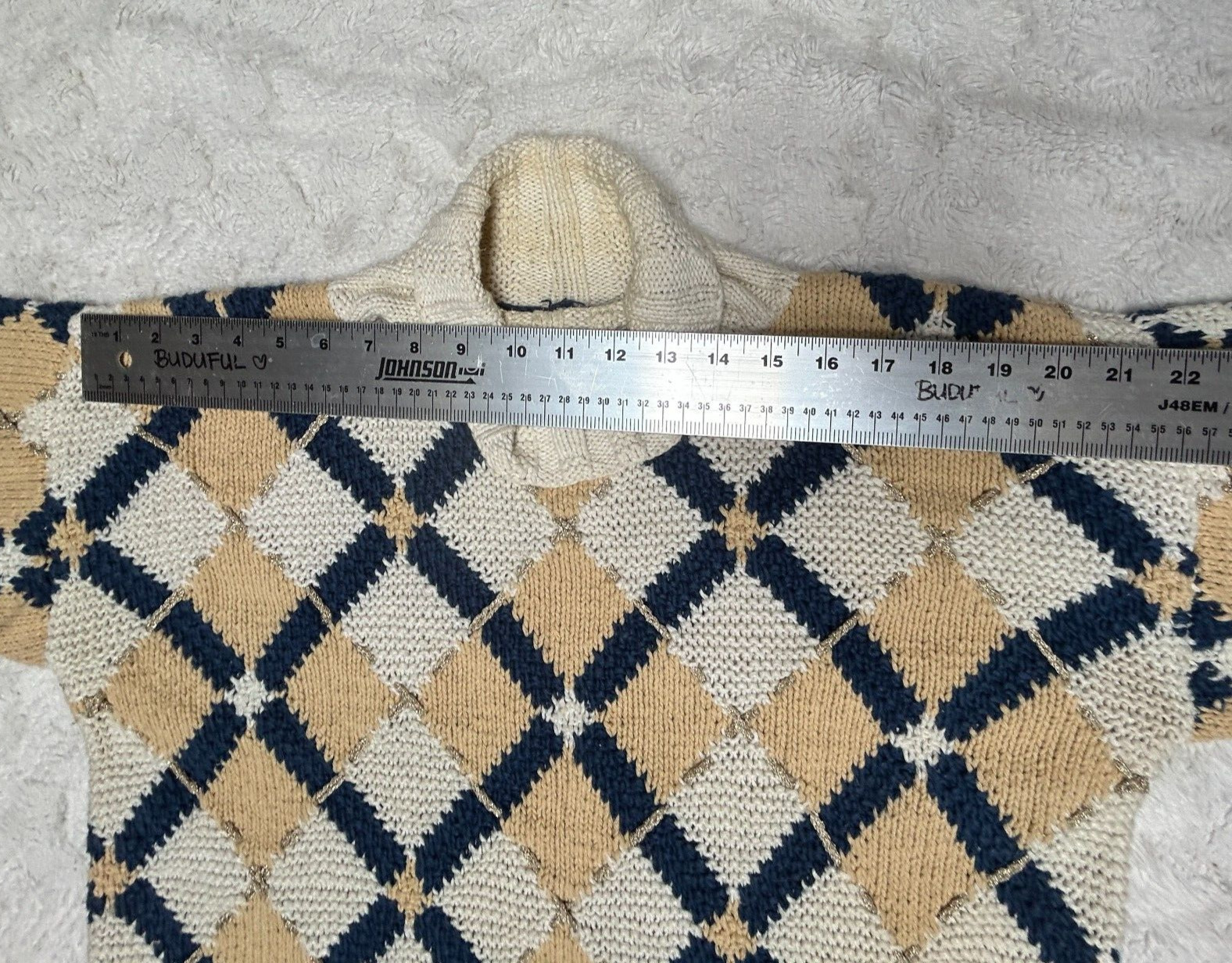 Vintage Casual Corner Limited Edition Hand Knitted Sweater Medium Ramie Cotton